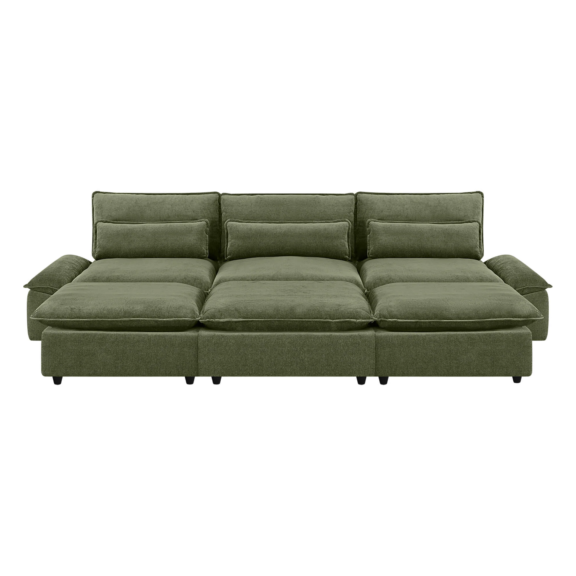Ace Minimalist Chenille Adjustable Backrest 6-Seater Modular Sofa with Storage Armrest - Image 13