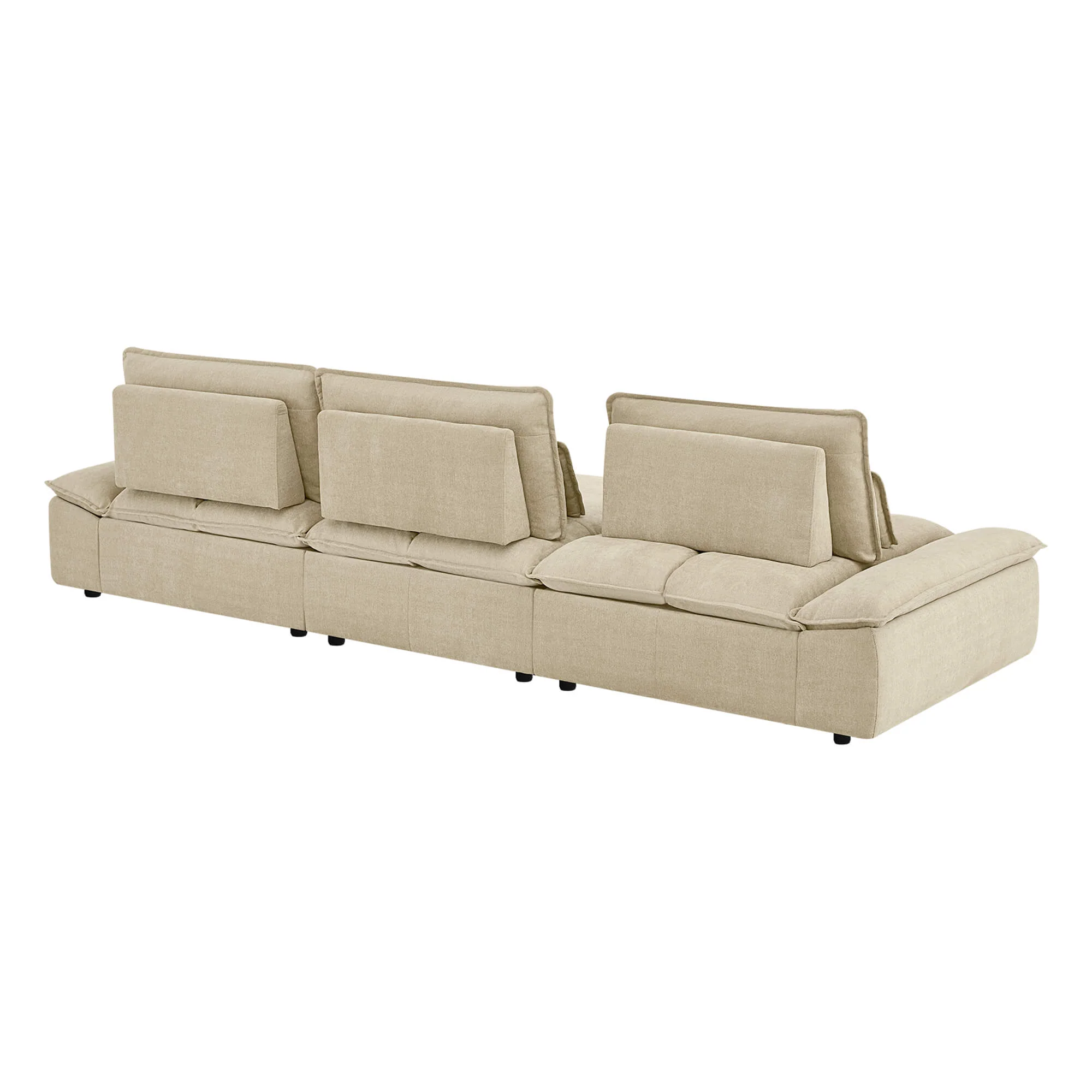 Ace Minimalist Chenille Adjustable Backrest 6-Seater Modular Sofa with Storage Armrest - Image 21