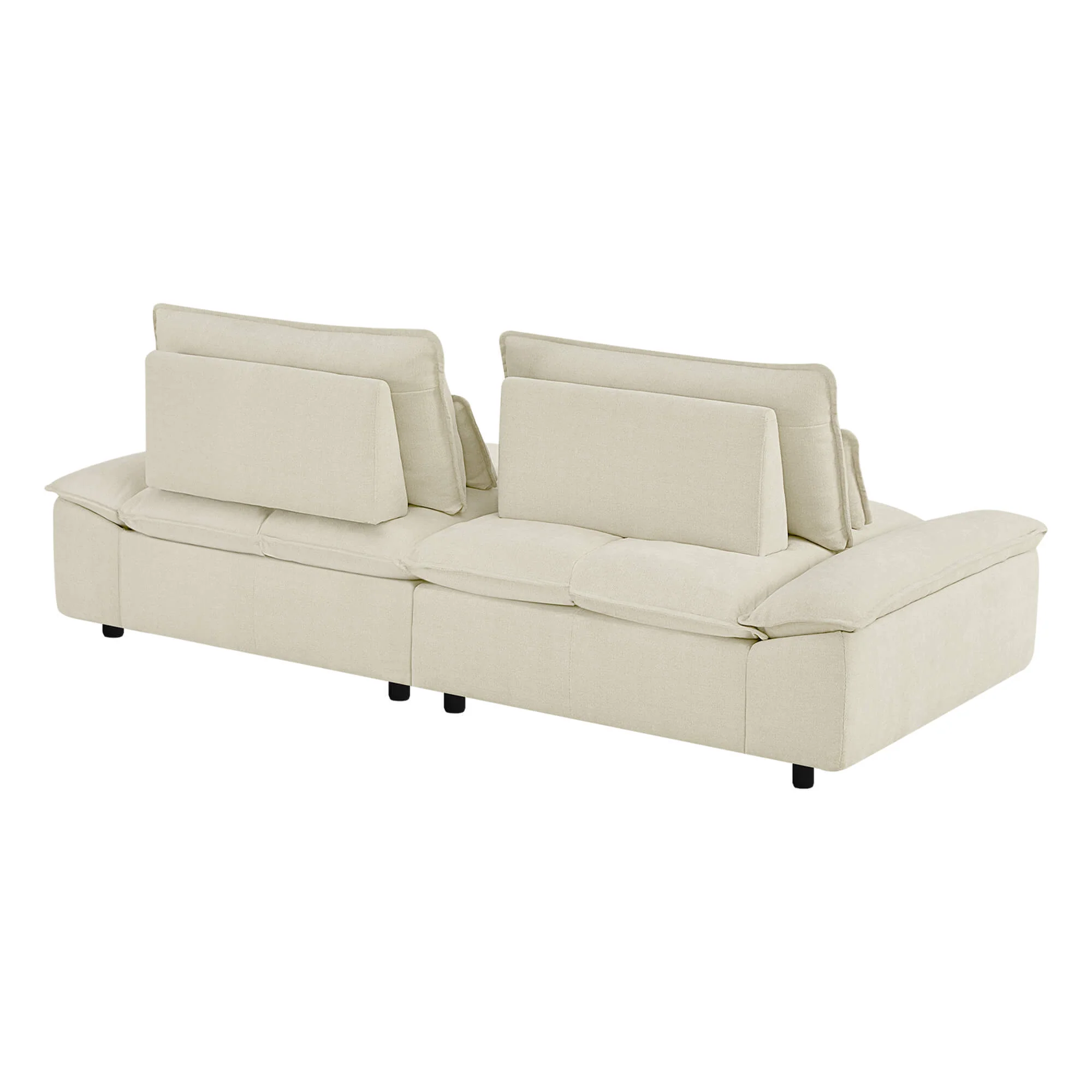 Ace Minimalist Chenille Adjustable Backrest 6-Seater Modular Sofa with Storage Armrest - Image 25