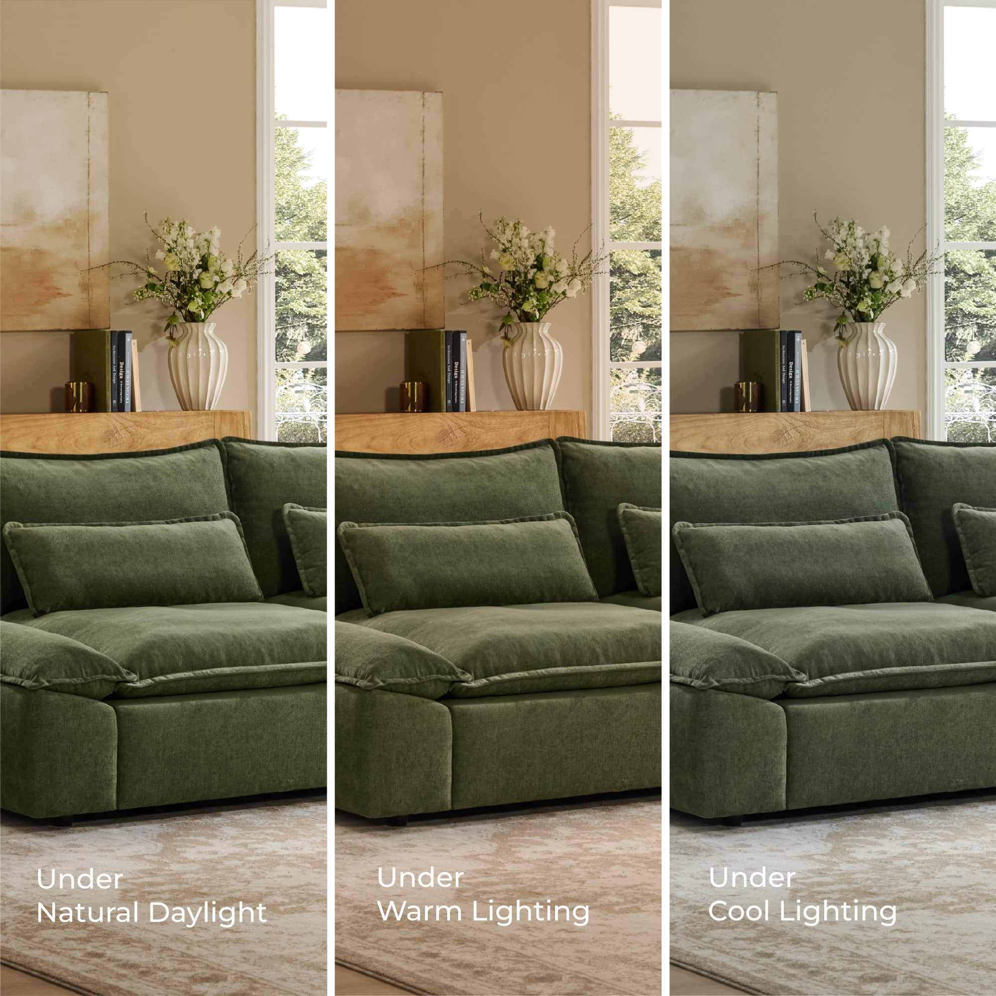 Ace Minimalist Chenille Adjustable Backrest 4-Seater Modular Sofa with Storage Armrest - Image 41