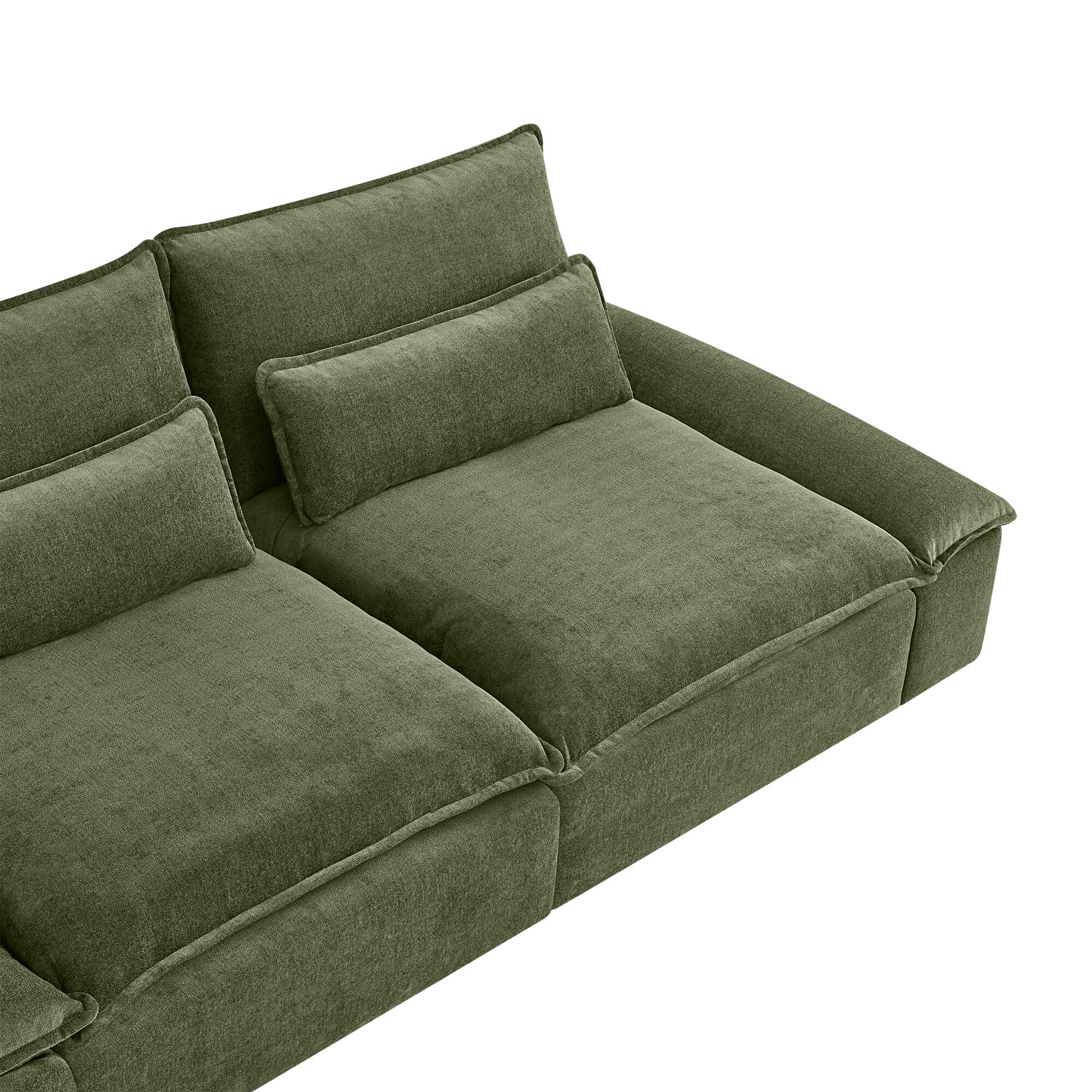 Ace Minimalist Chenille Adjustable Backrest 6-Seater Modular Sofa with Storage Armrest - Image 4