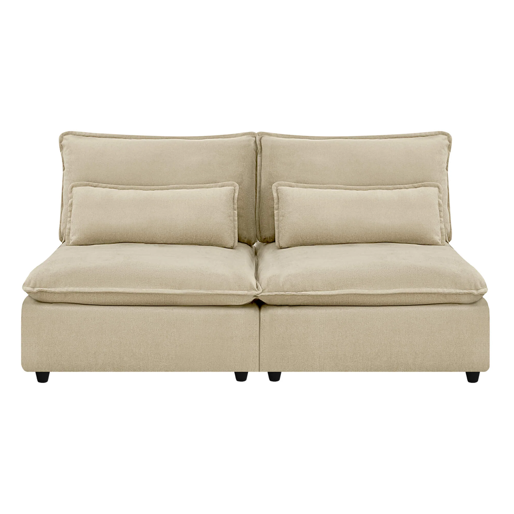 Ace Minimalist Chenille Adjustable Backrest Armless Lounge Sofa - Image 15