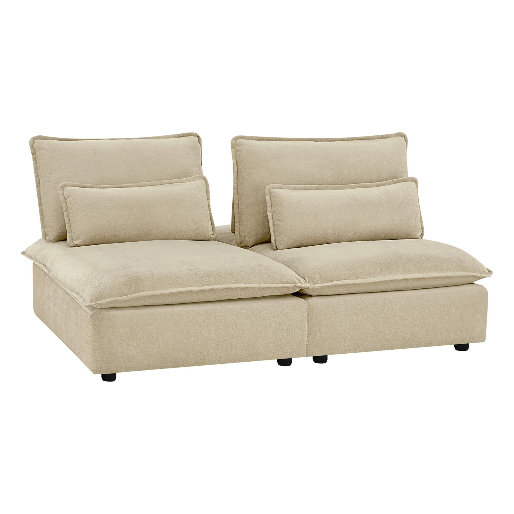 Ace Minimalist Chenille Adjustable Backrest Armless Lounge Sofa - Image 16