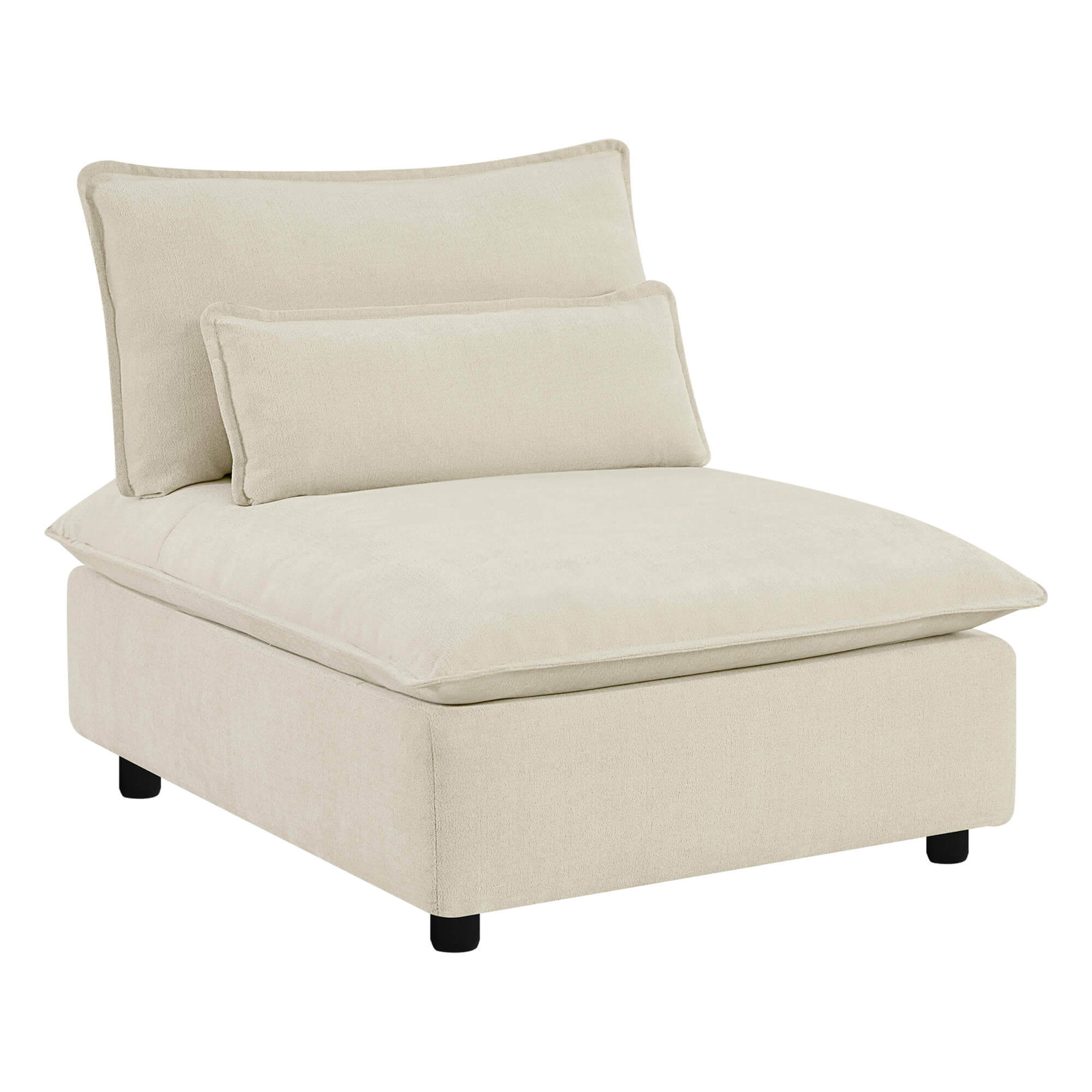 Ace Minimalist Chenille Adjustable Backrest Armless Lounge Sofa - Image 17