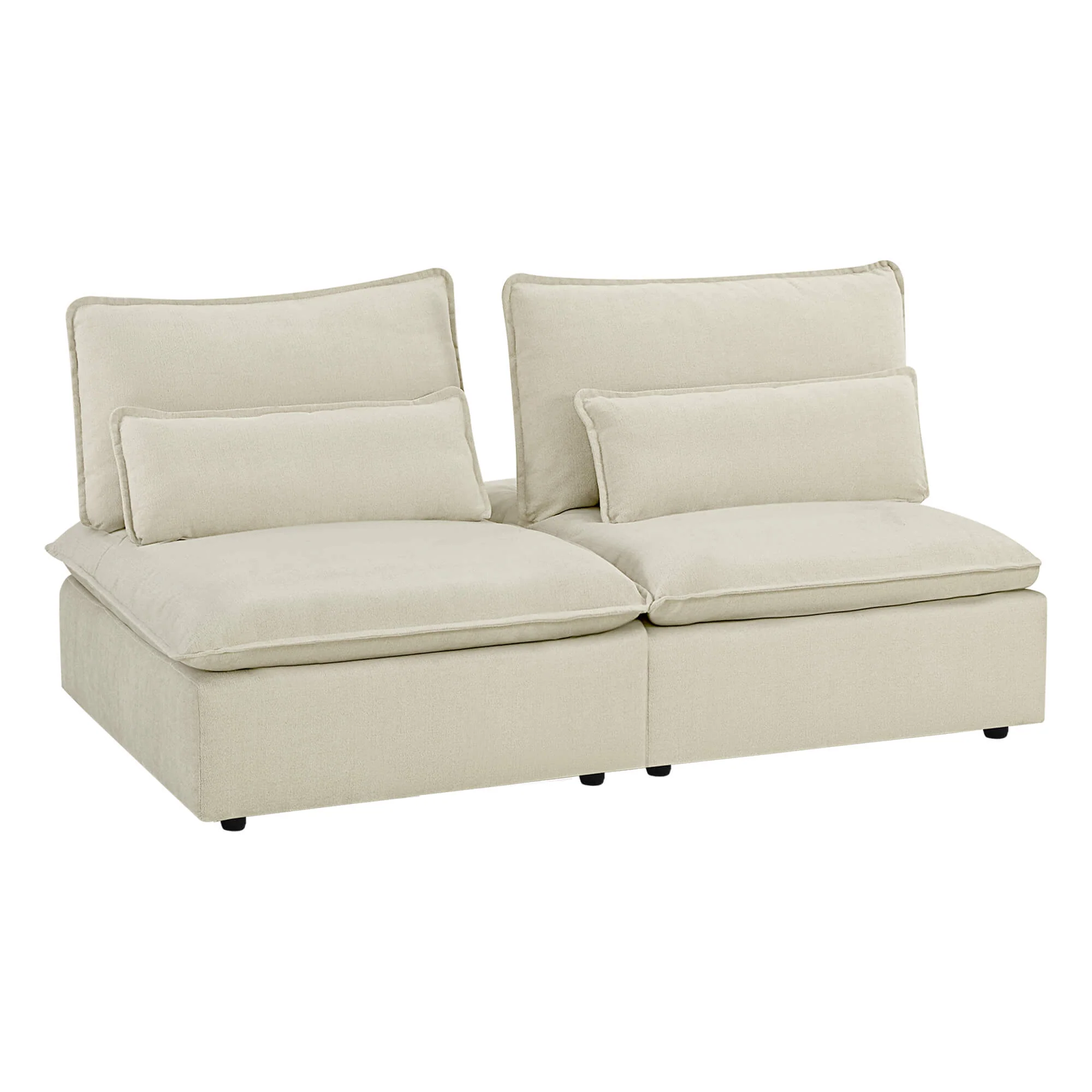 Ace Minimalist Chenille Adjustable Backrest Armless Lounge Sofa - Image 21