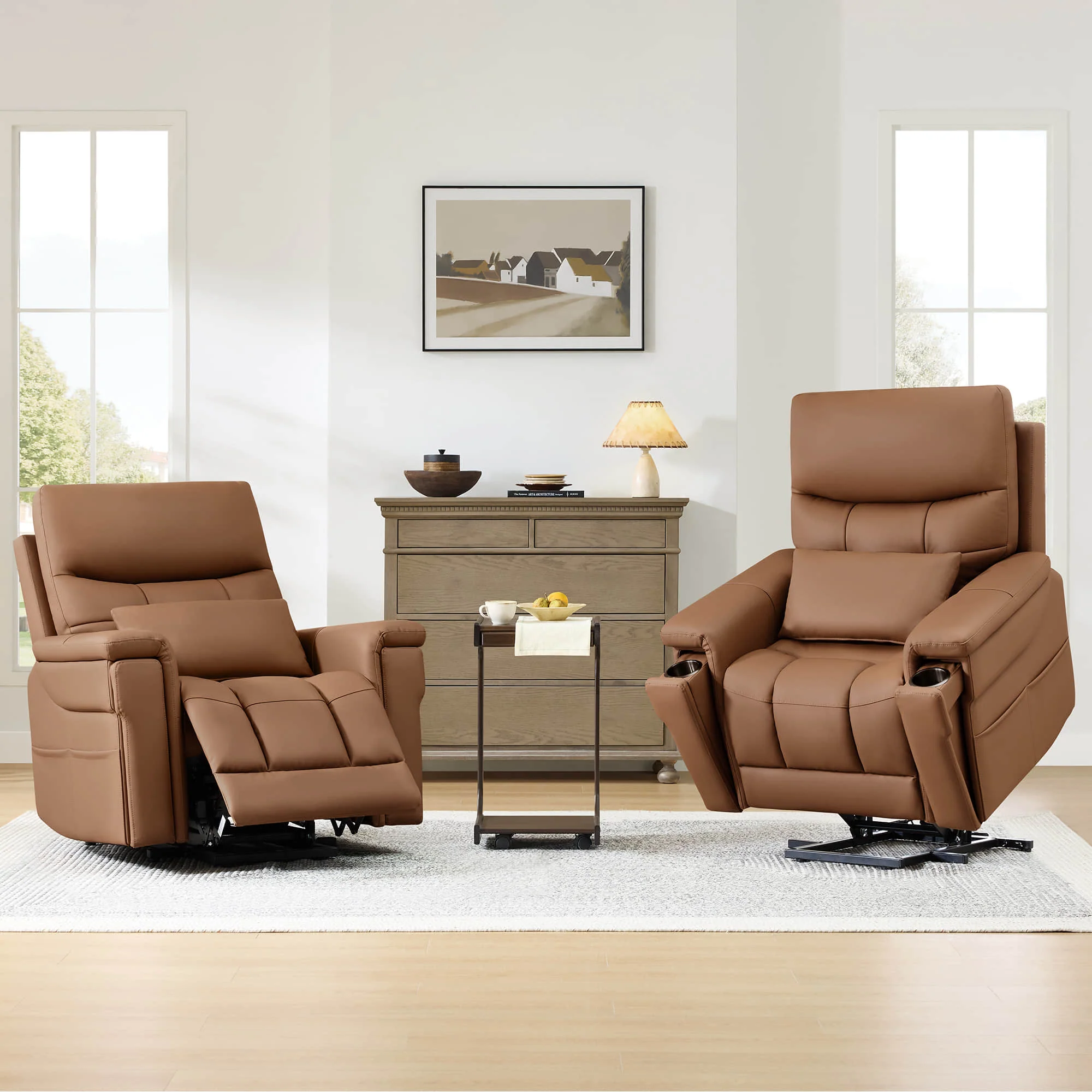 Addy Genuine Leather Lift Assist Power Recliner With Heat Massage - Image 43