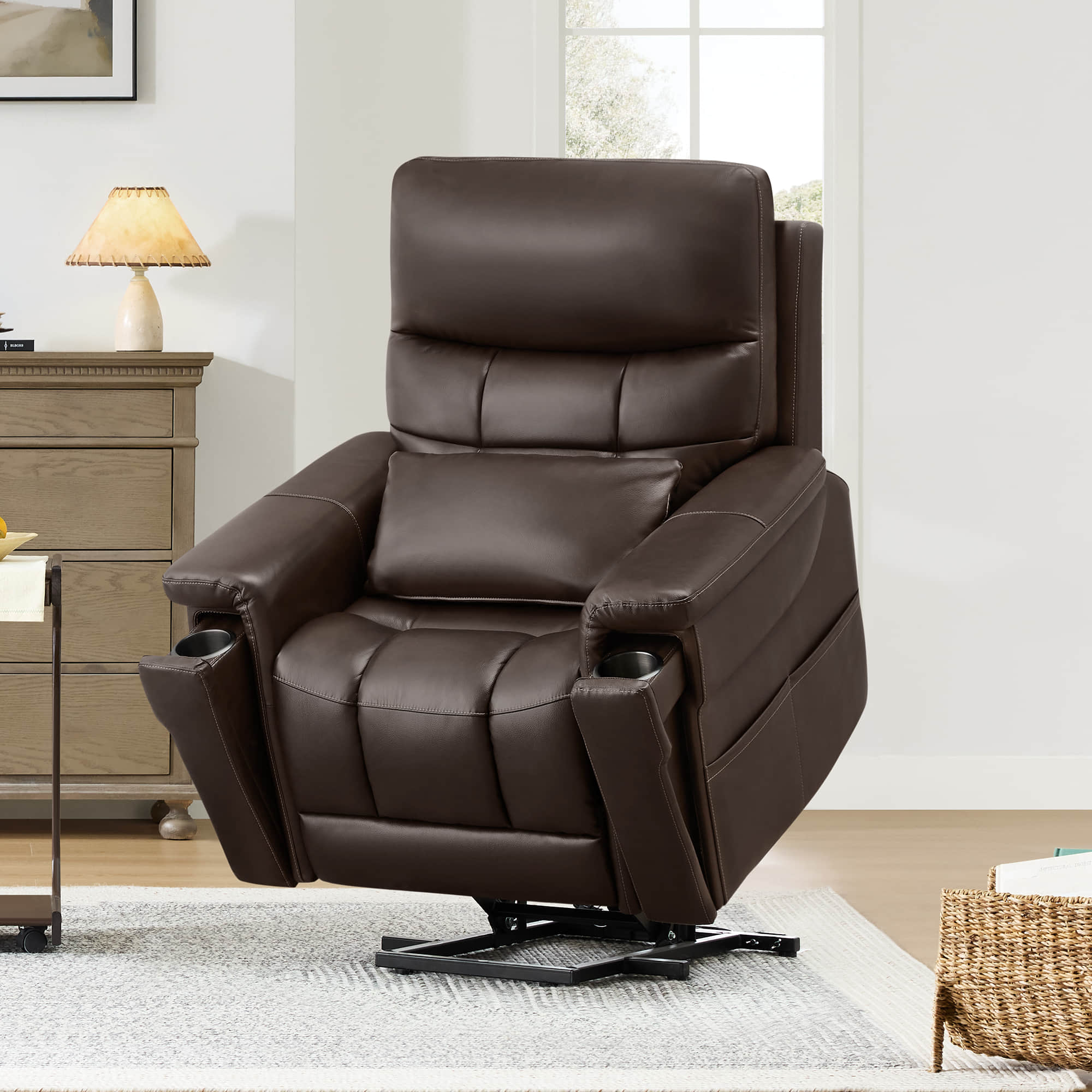 Addy Genuine Leather Lift Assist Power Recliner With Heat Massage - Image 58
