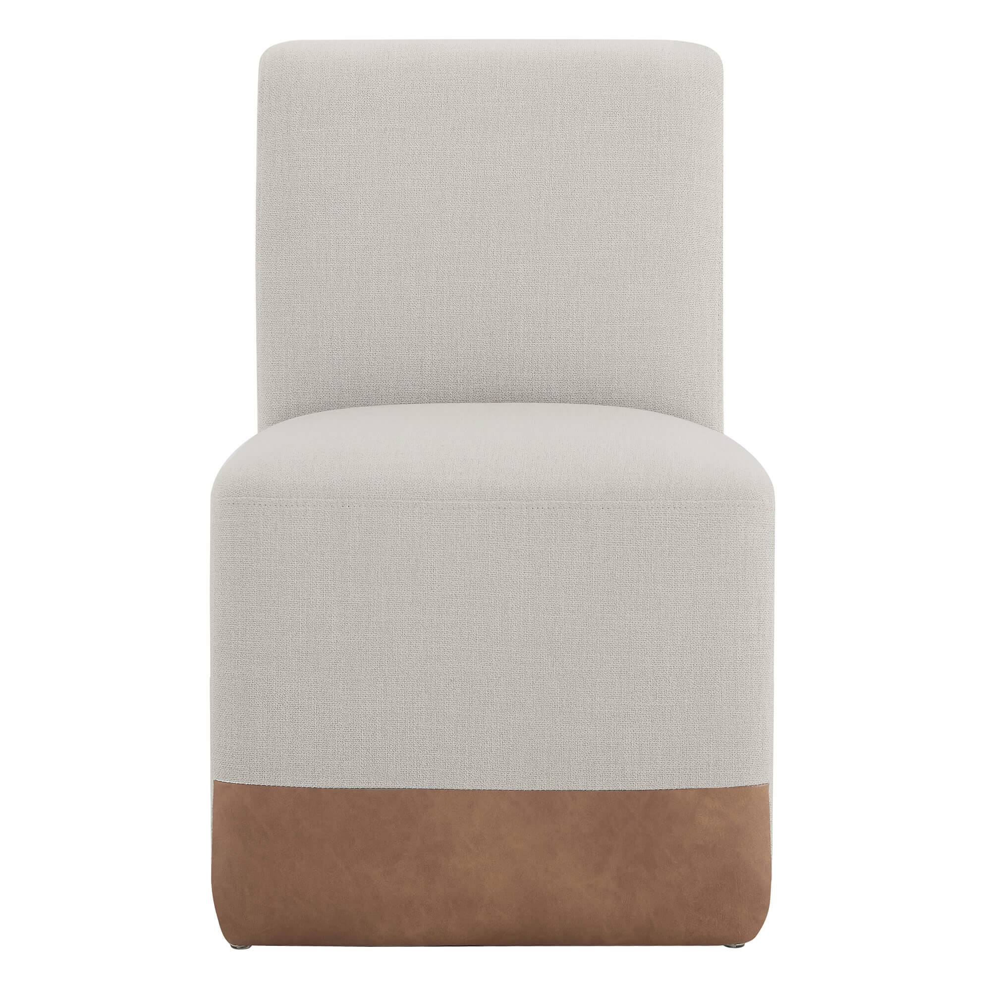 Aida Performance Fabric Rolling Dining Chair With Casters Base - Image 14