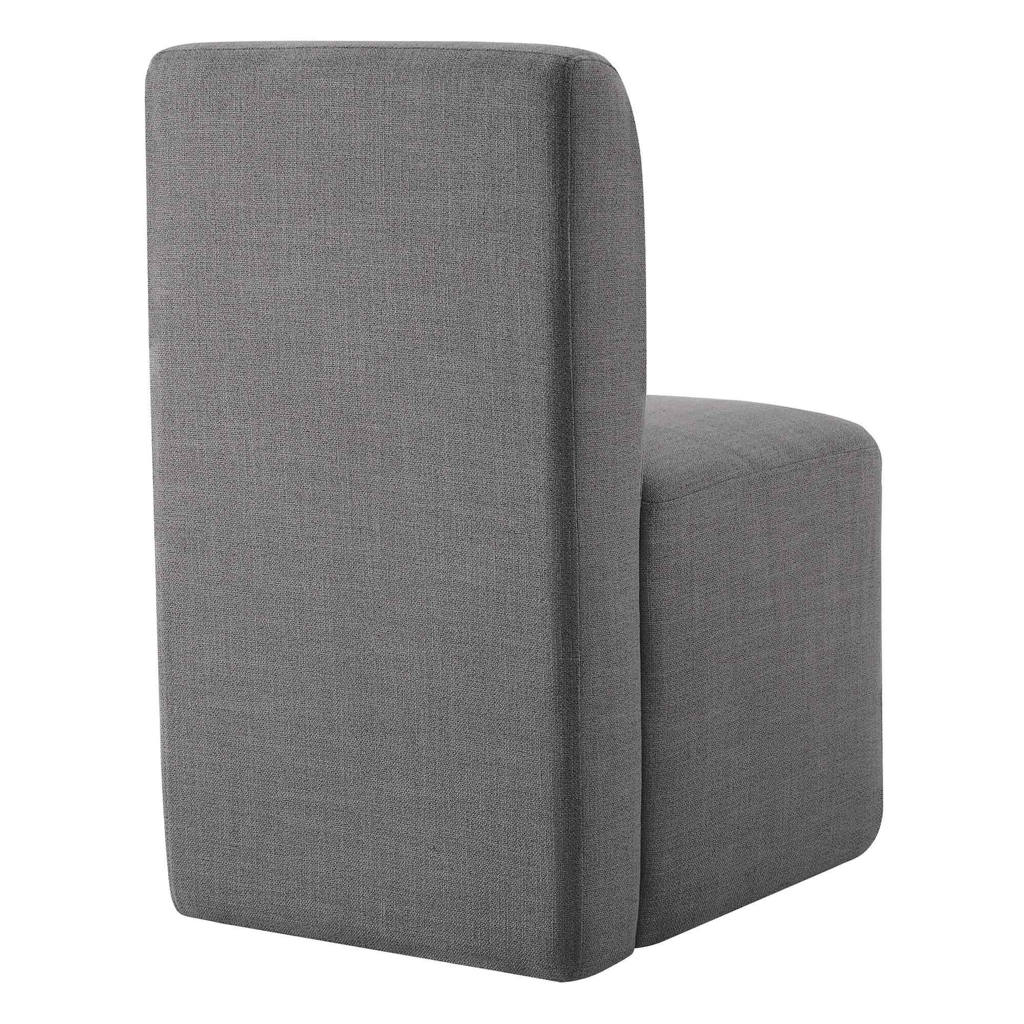 Aida Performance Fabric Rolling Dining Chair With Casters Base - Image 41