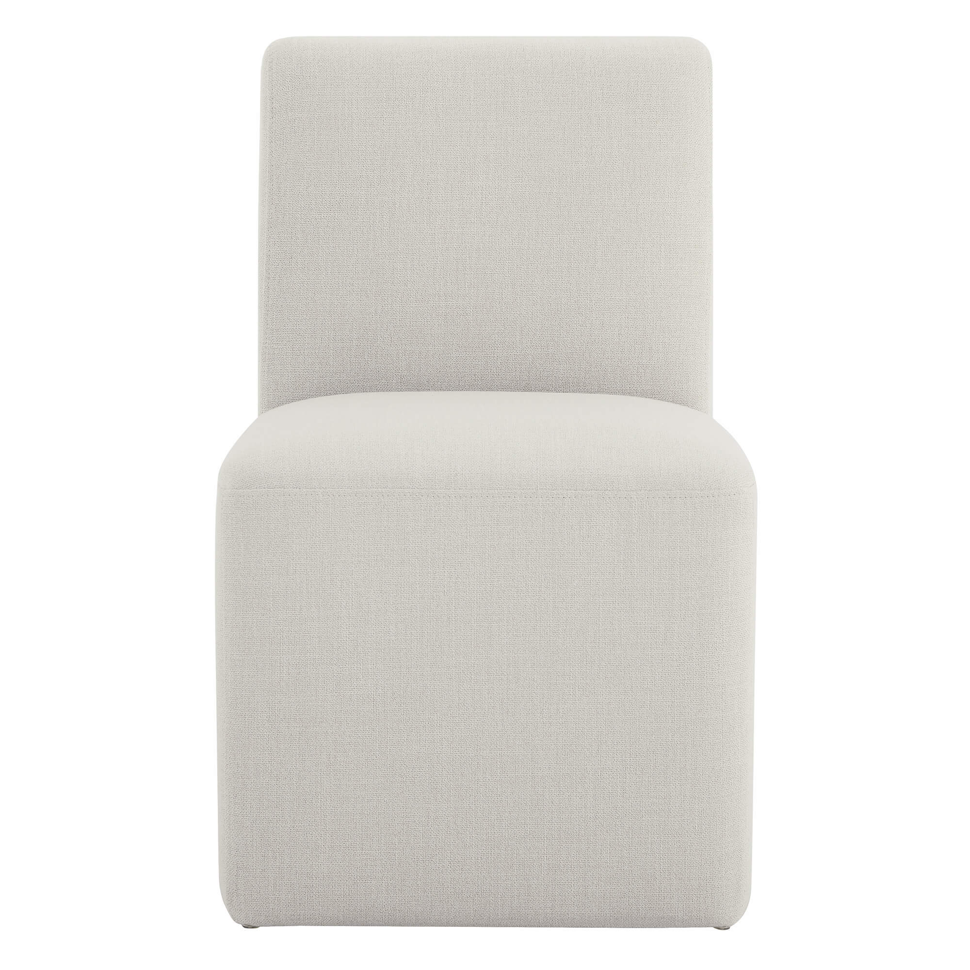 Aida Performance Fabric Rolling Dining Chair With Casters Base - Image 5
