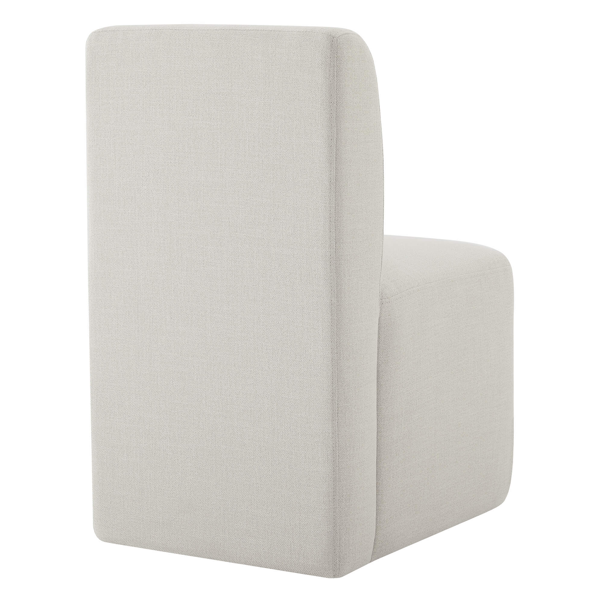 Aida Performance Fabric Rolling Dining Chair With Casters Base - Image 9