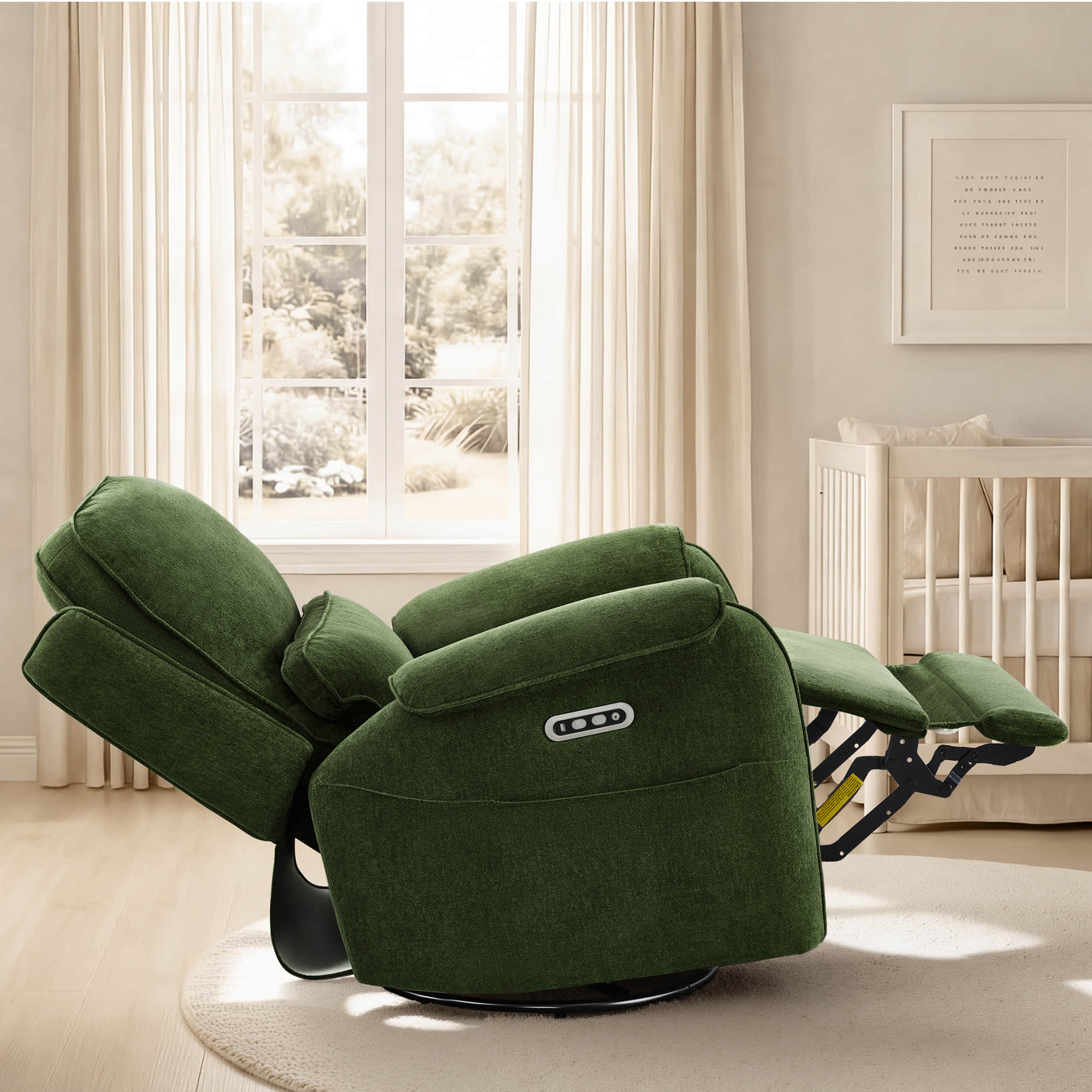 Alicia Power Swivel Nursery Glider Recliner with Nightlight - Image 17