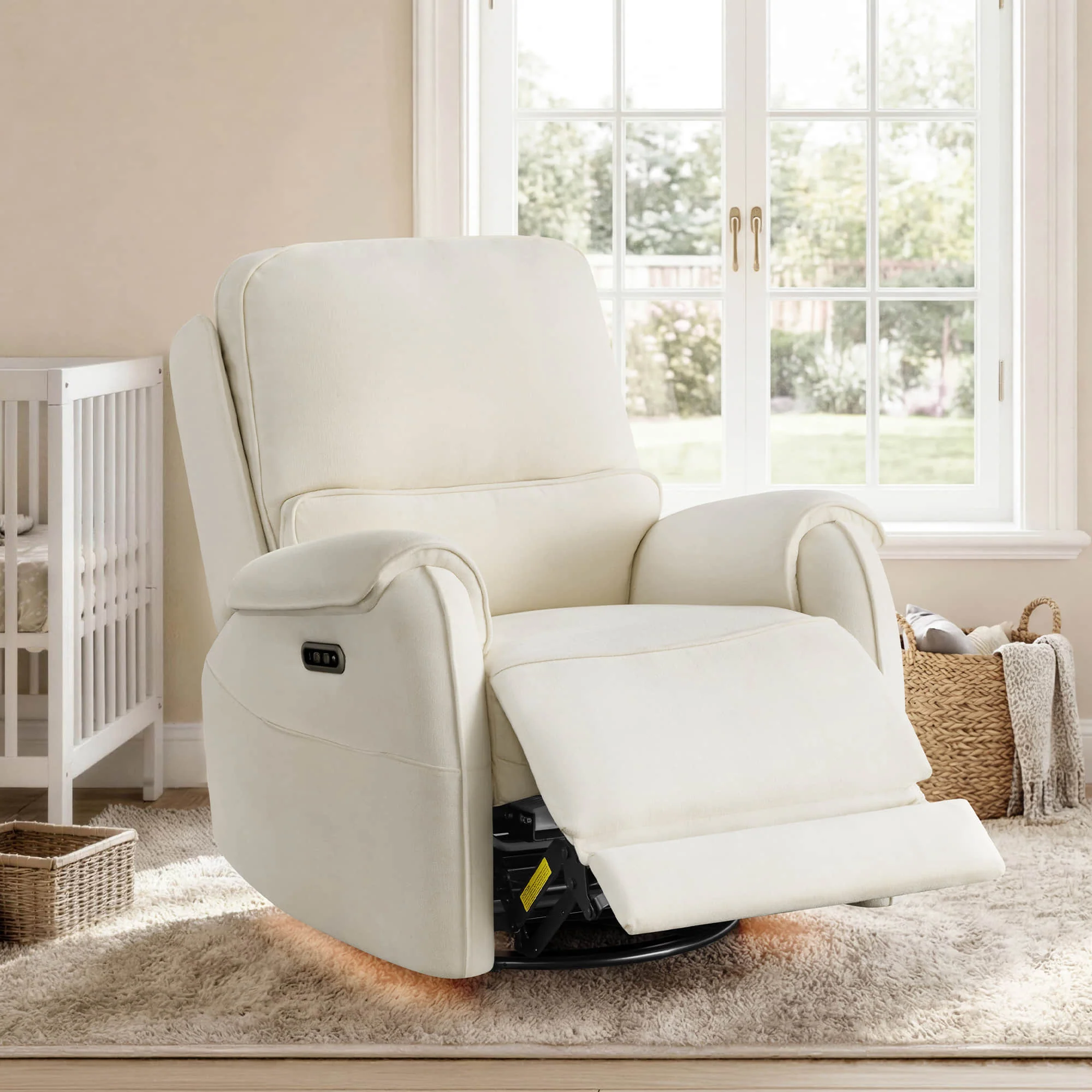 Alicia Power Swivel Nursery Glider Recliner with Nightlight - Image 3
