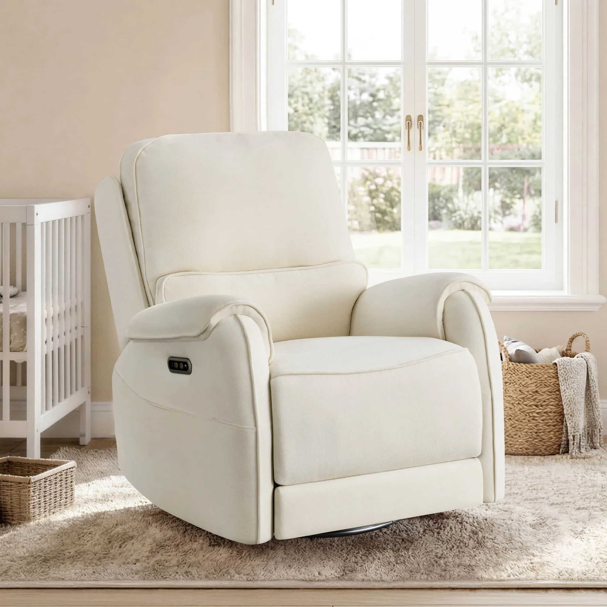 Alicia Power Swivel Nursery Glider Recliner with Nightlight - Image 4