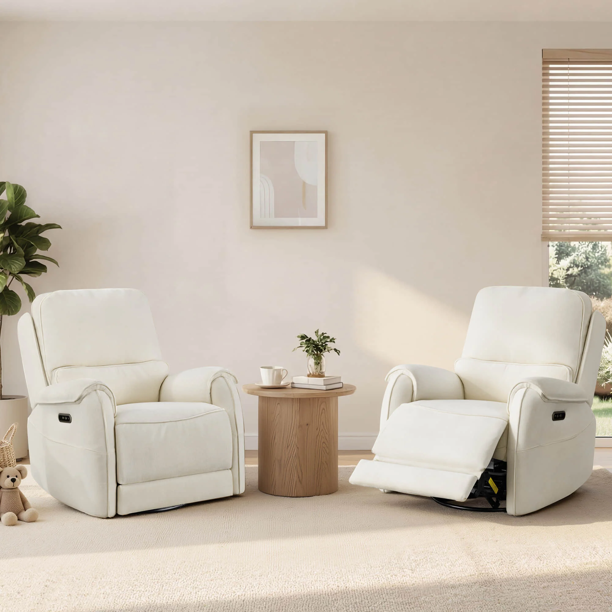 Alicia Power Swivel Nursery Glider Recliner with Nightlight - Image 6