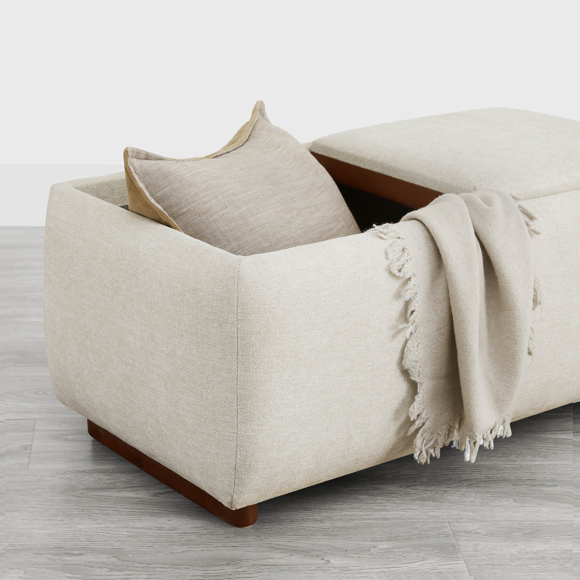 Vault Rectangle Storage Flip Ottoman - Image 10
