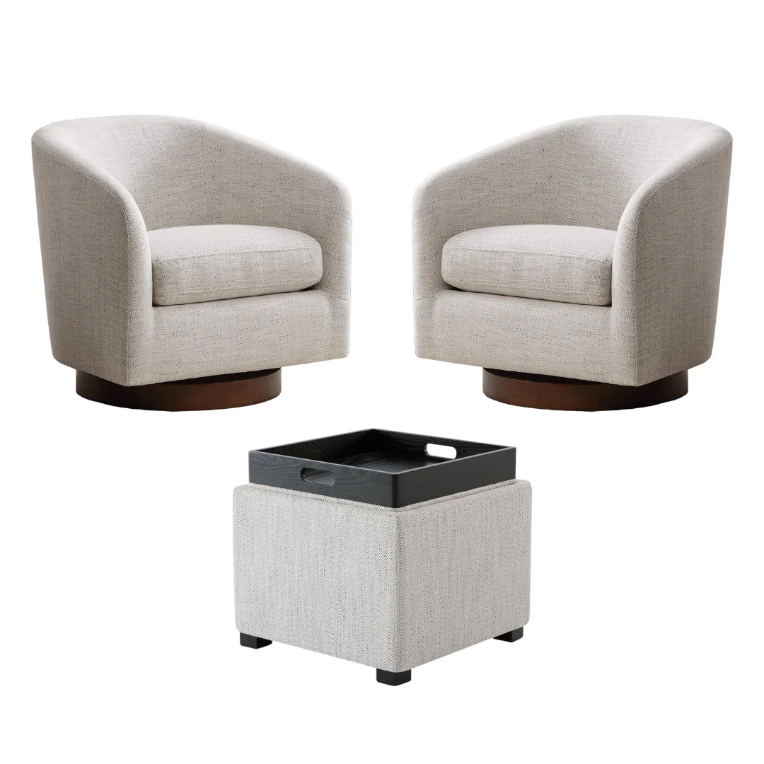 Living Room Bundle | Wren Accent Chair (Set of 2) & Cube Ottoman - Image 34