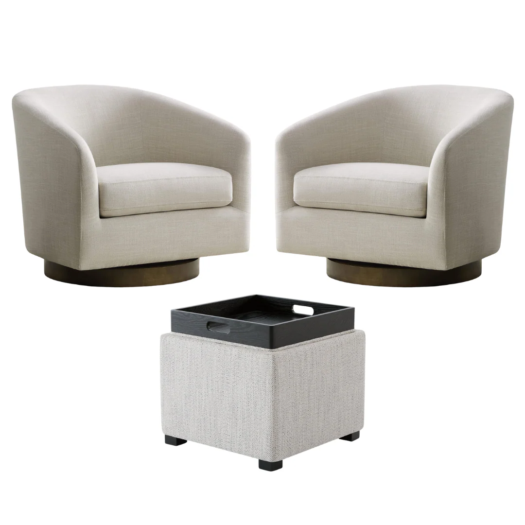Living Room Bundle | Wren Accent Chair (Set of 2) & Cube Ottoman - Image 35