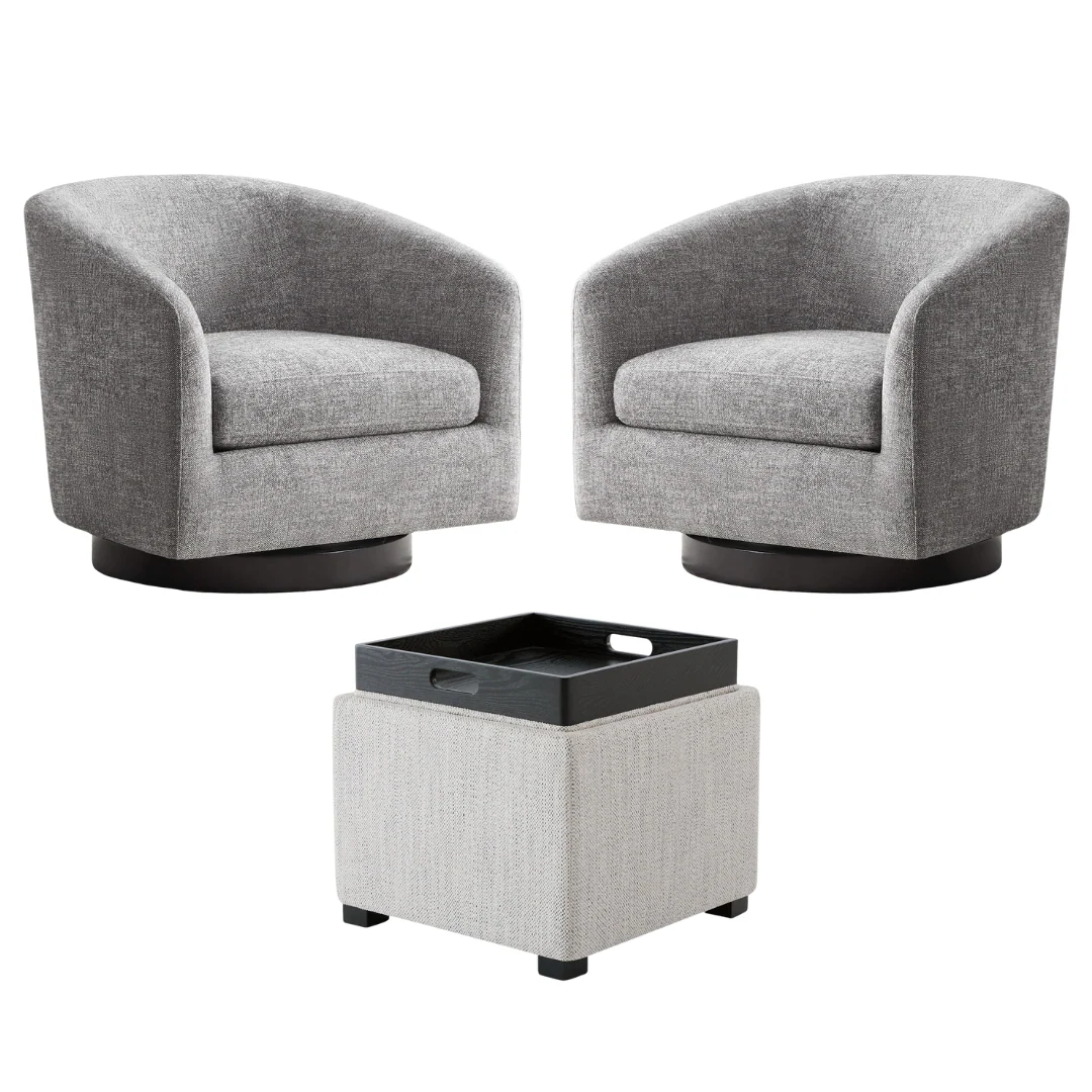 Living Room Bundle | Wren Accent Chair (Set of 2) & Cube Ottoman - Image 38