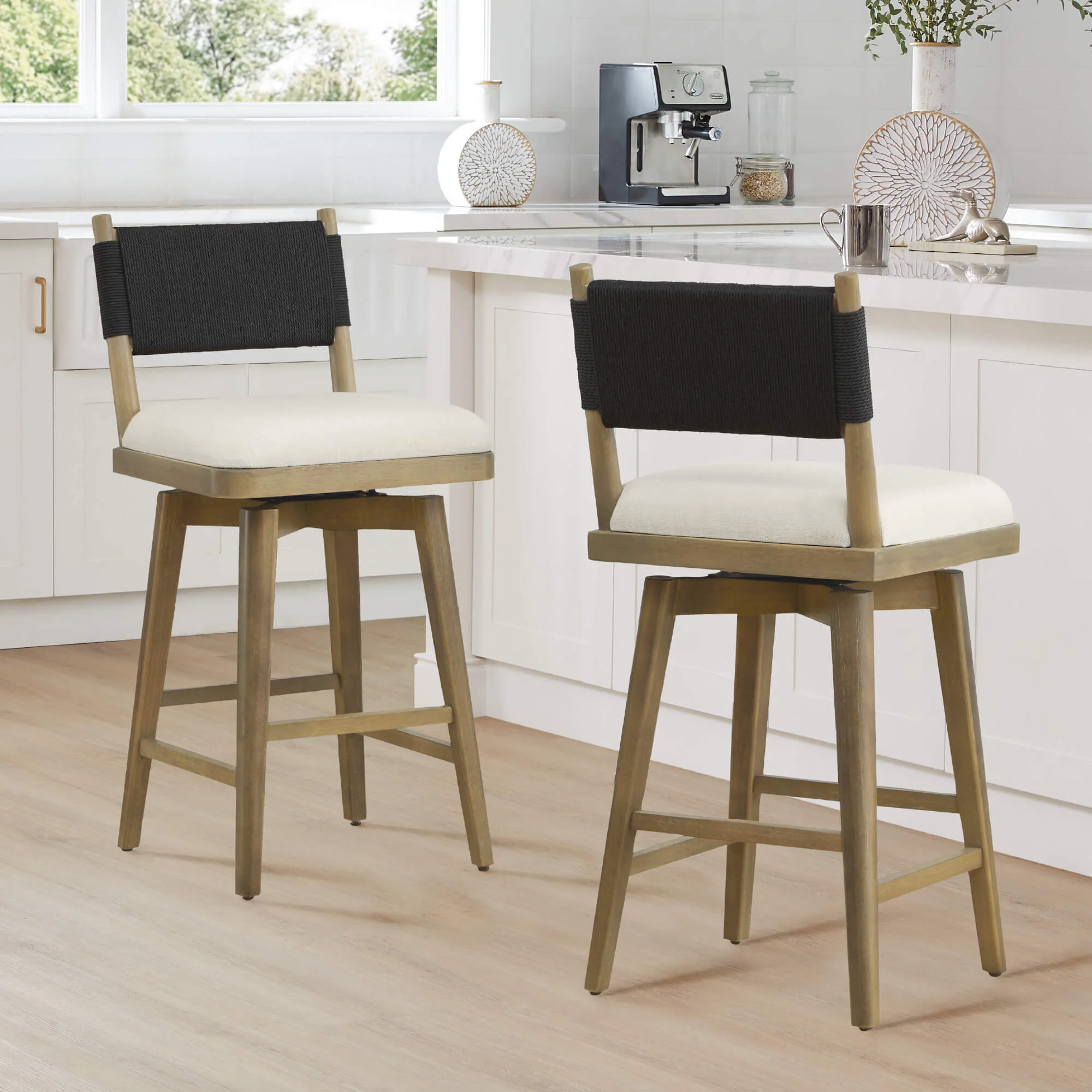 Arcadia Woven Swivel Counter Stool - Image 3