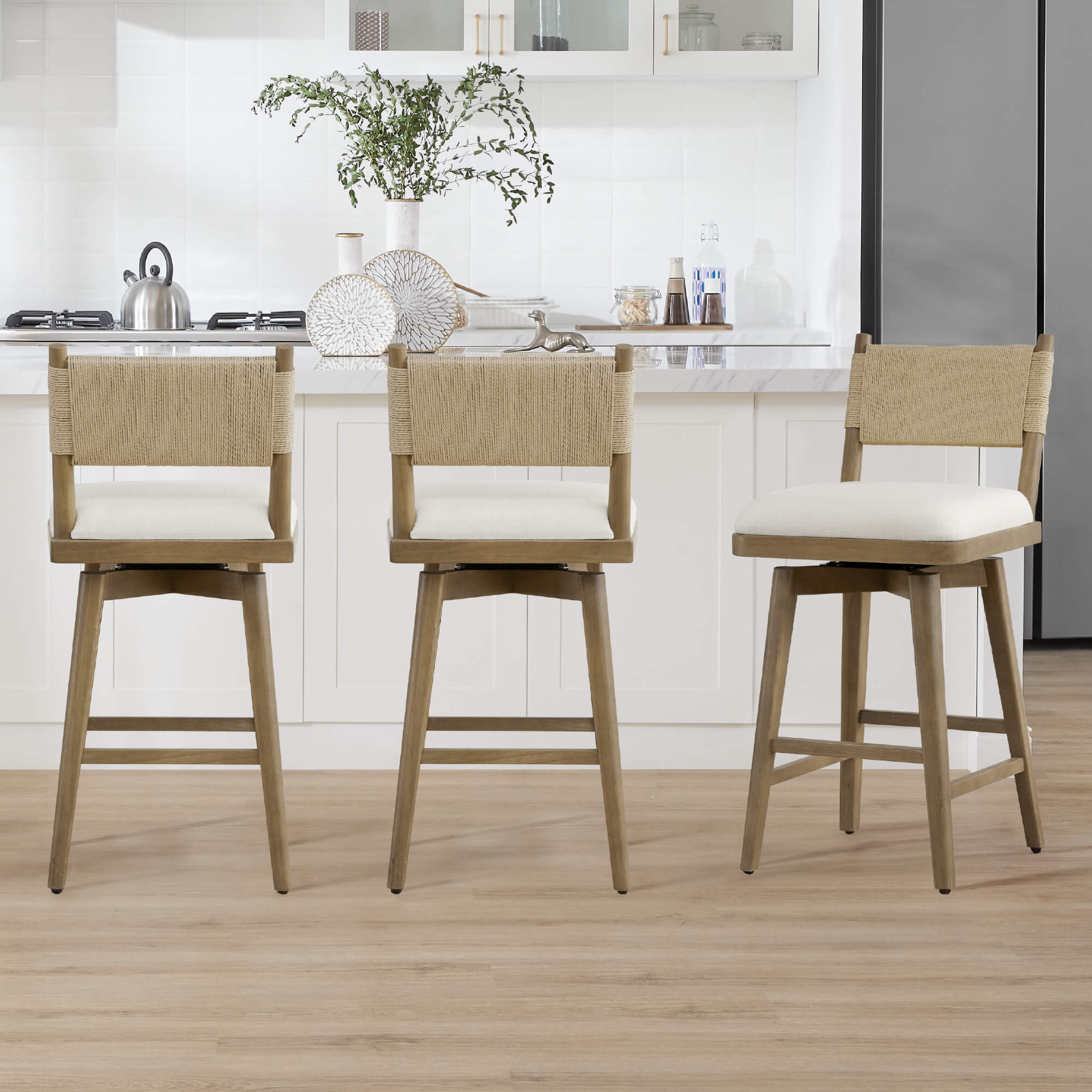 Arcadia Woven Swivel Counter Stool - Image 7