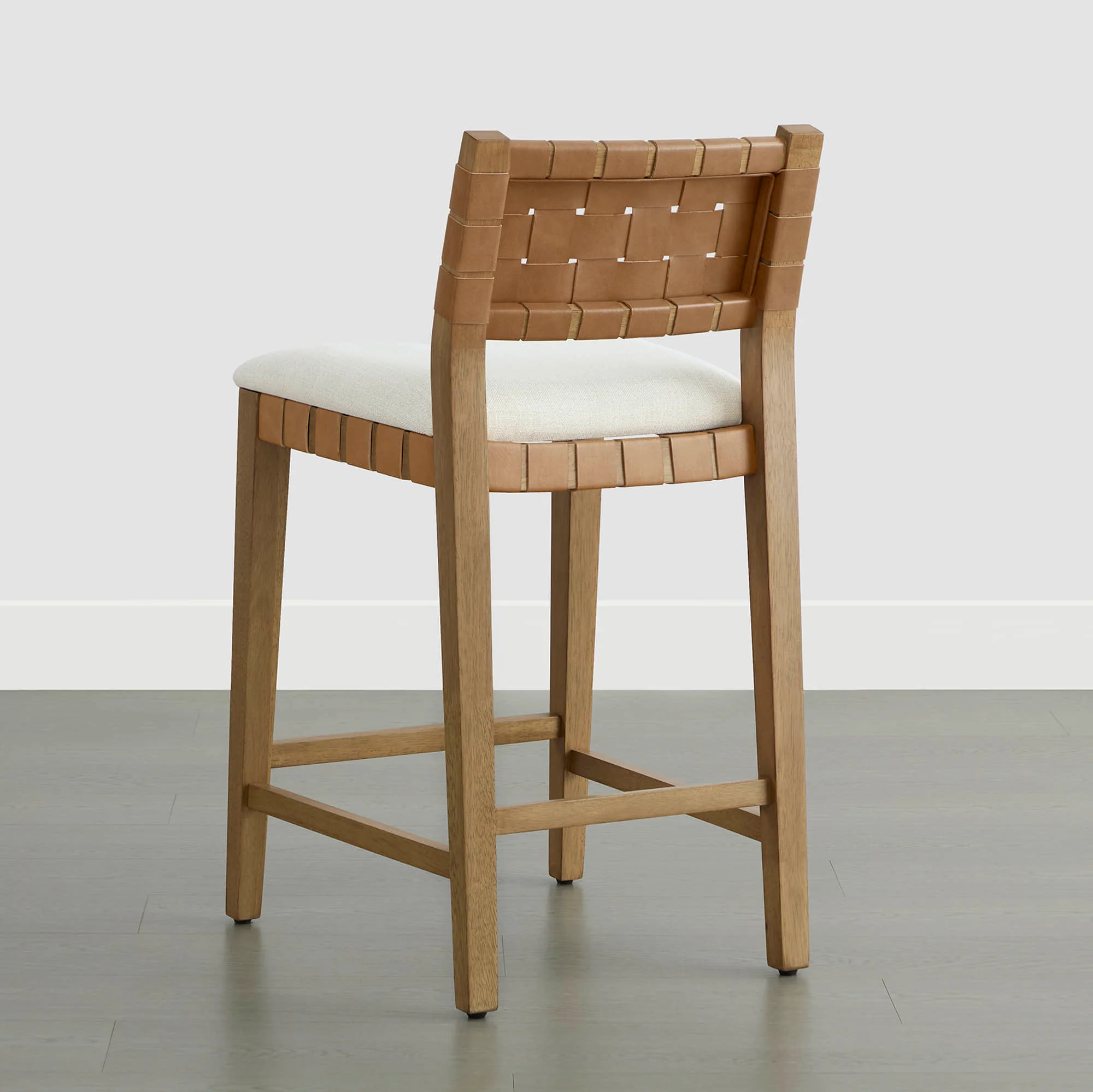 Aries Mid-century Modern Handwoven Counter Stool - Image 11