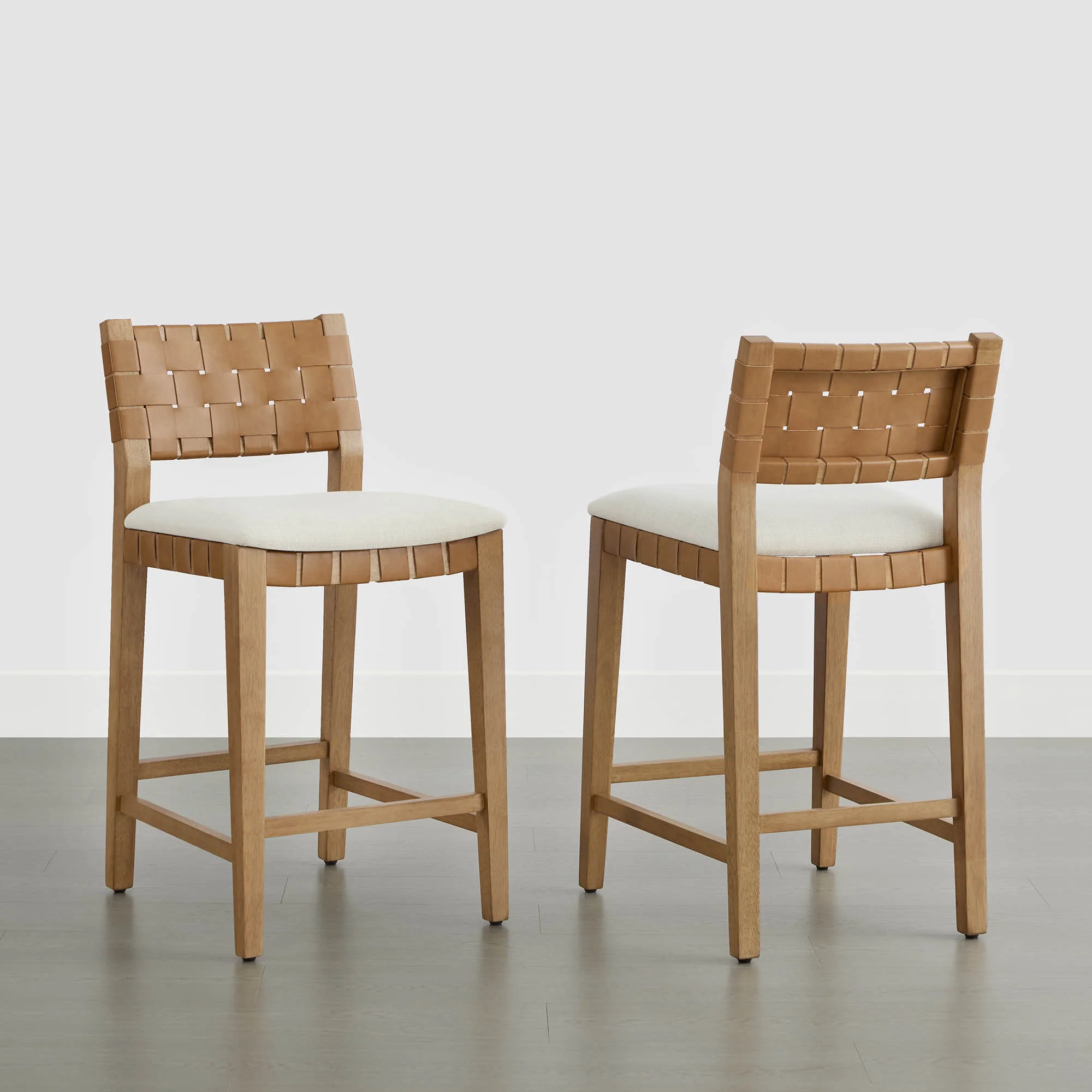 Aries Mid-century Modern Handwoven Counter Stool - Image 12