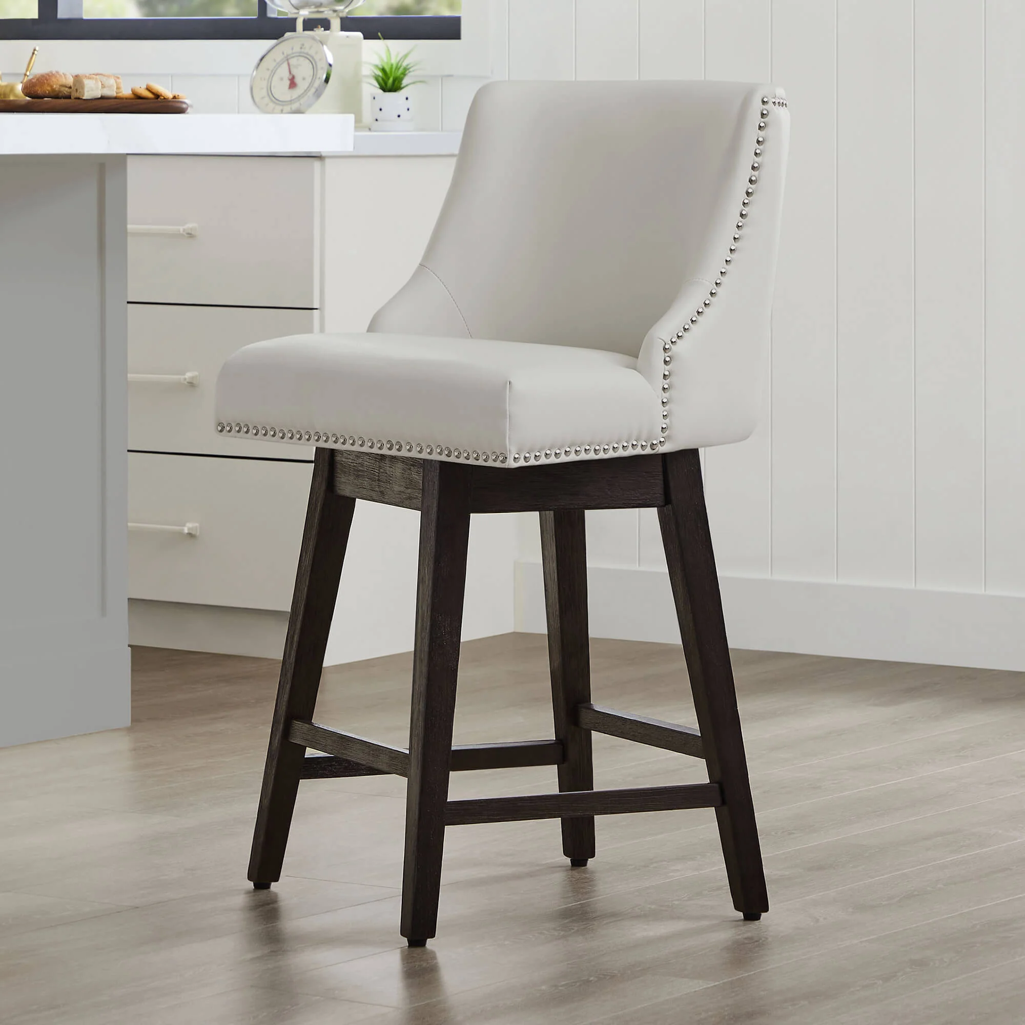Asher Swivel Nailhead Trim Bar & Counter Stools - Image 108
