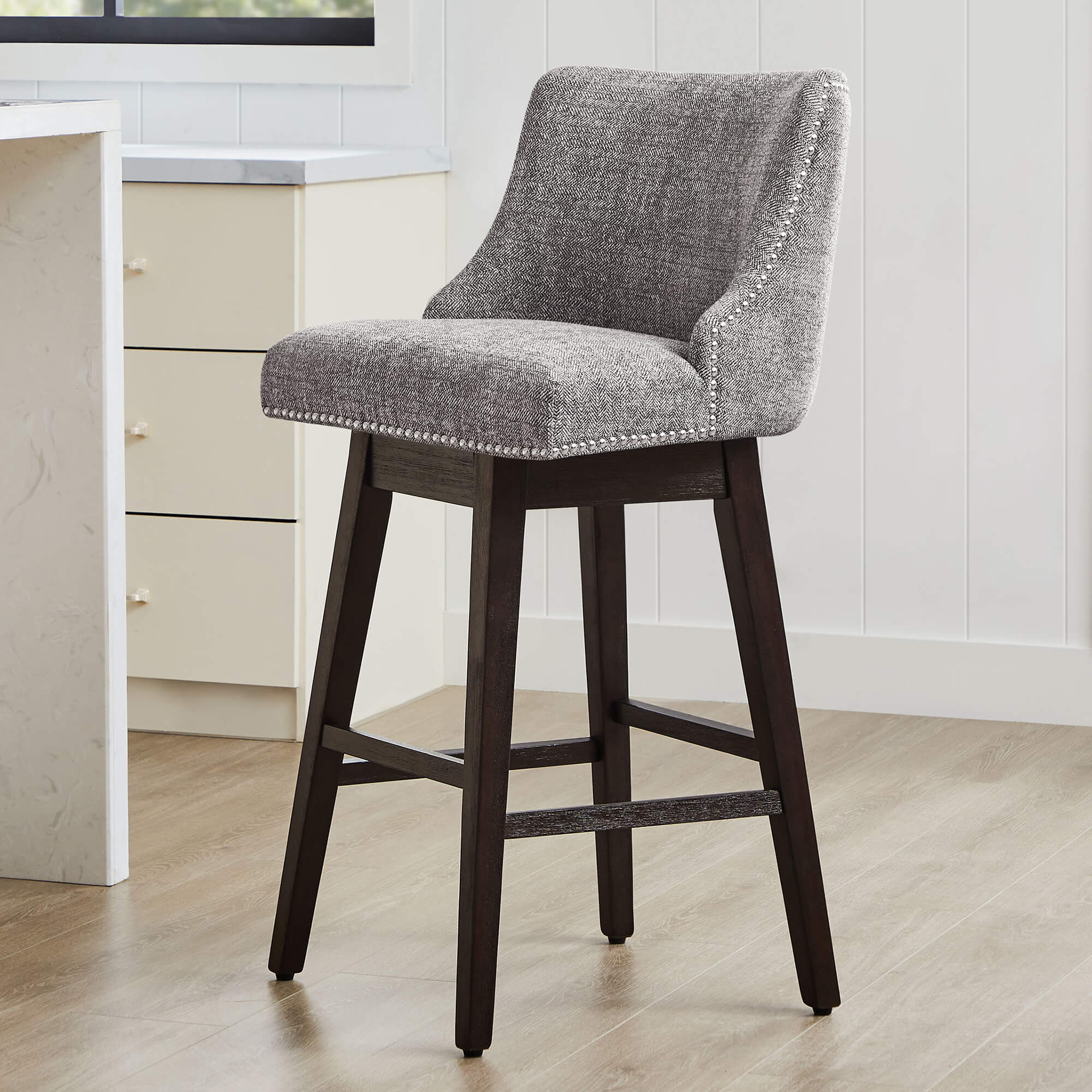 Asher Swivel Nailhead Trim Bar & Counter Stools - Image 121