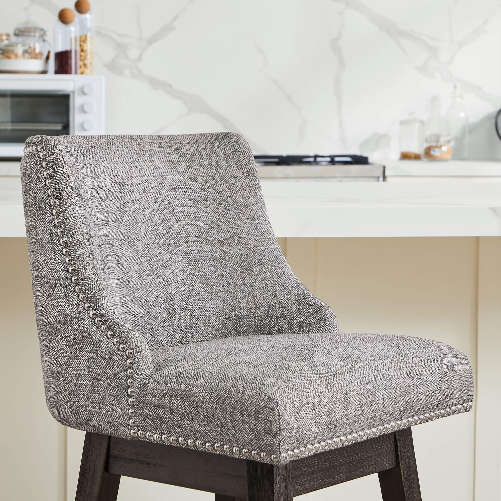 Asher Swivel Nailhead Trim Bar & Counter Stools - Image 126