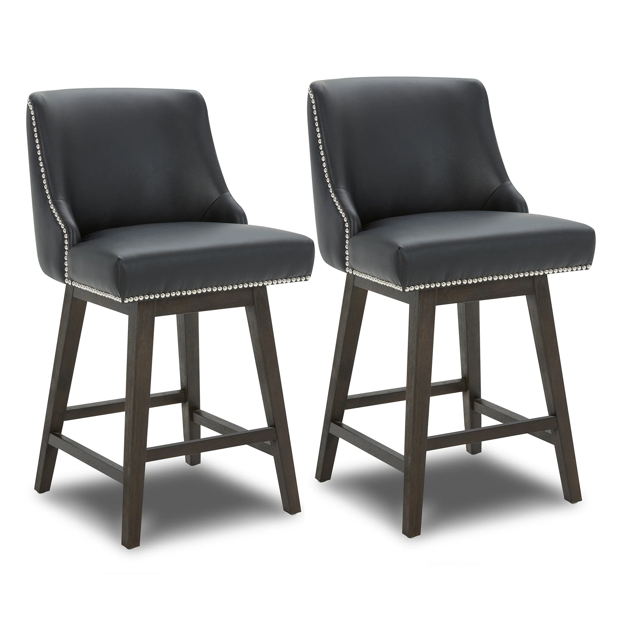 Asher Swivel Nailhead Trim Bar & Counter Stools - Image 147
