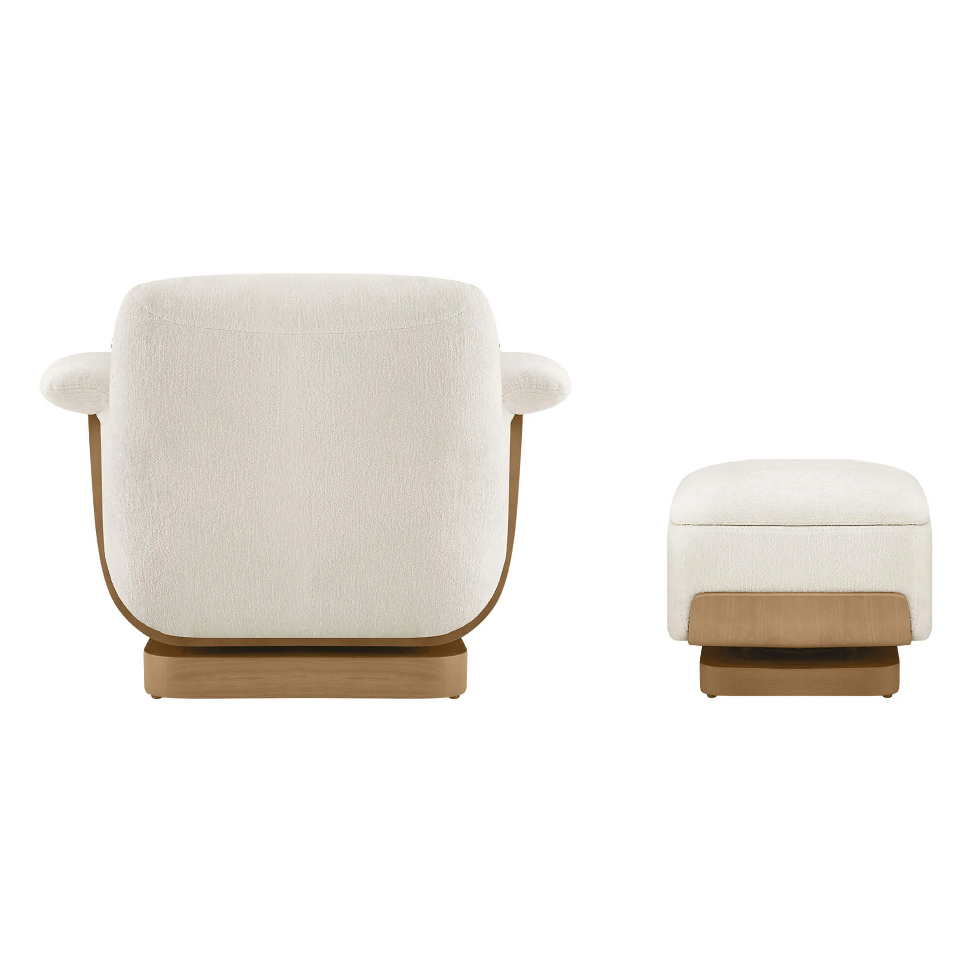 Aspen Modern Round Swivel Chair with Storage Ottoman - Image 32