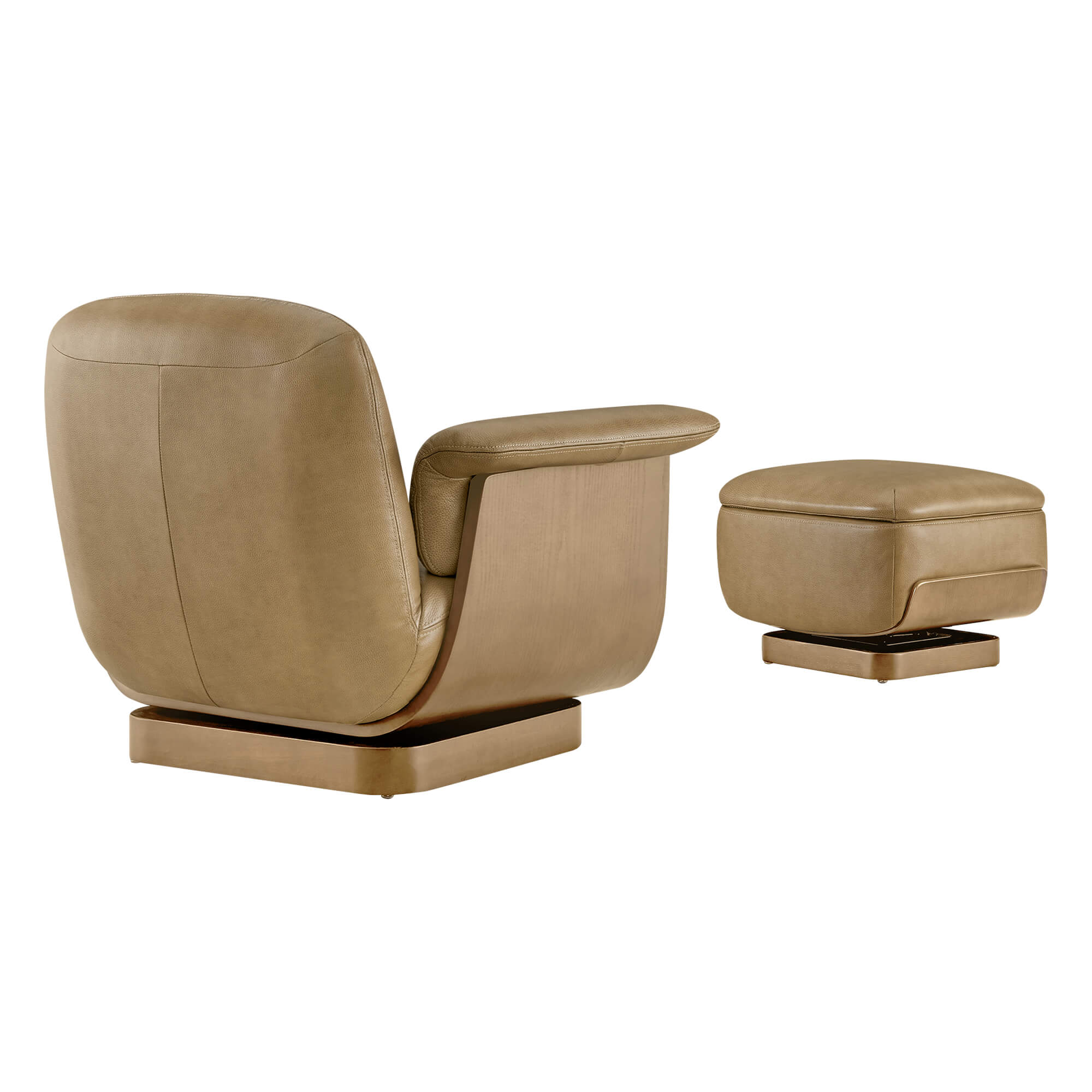 Aspen Modern Round Swivel Chair with Storage Ottoman - Image 44
