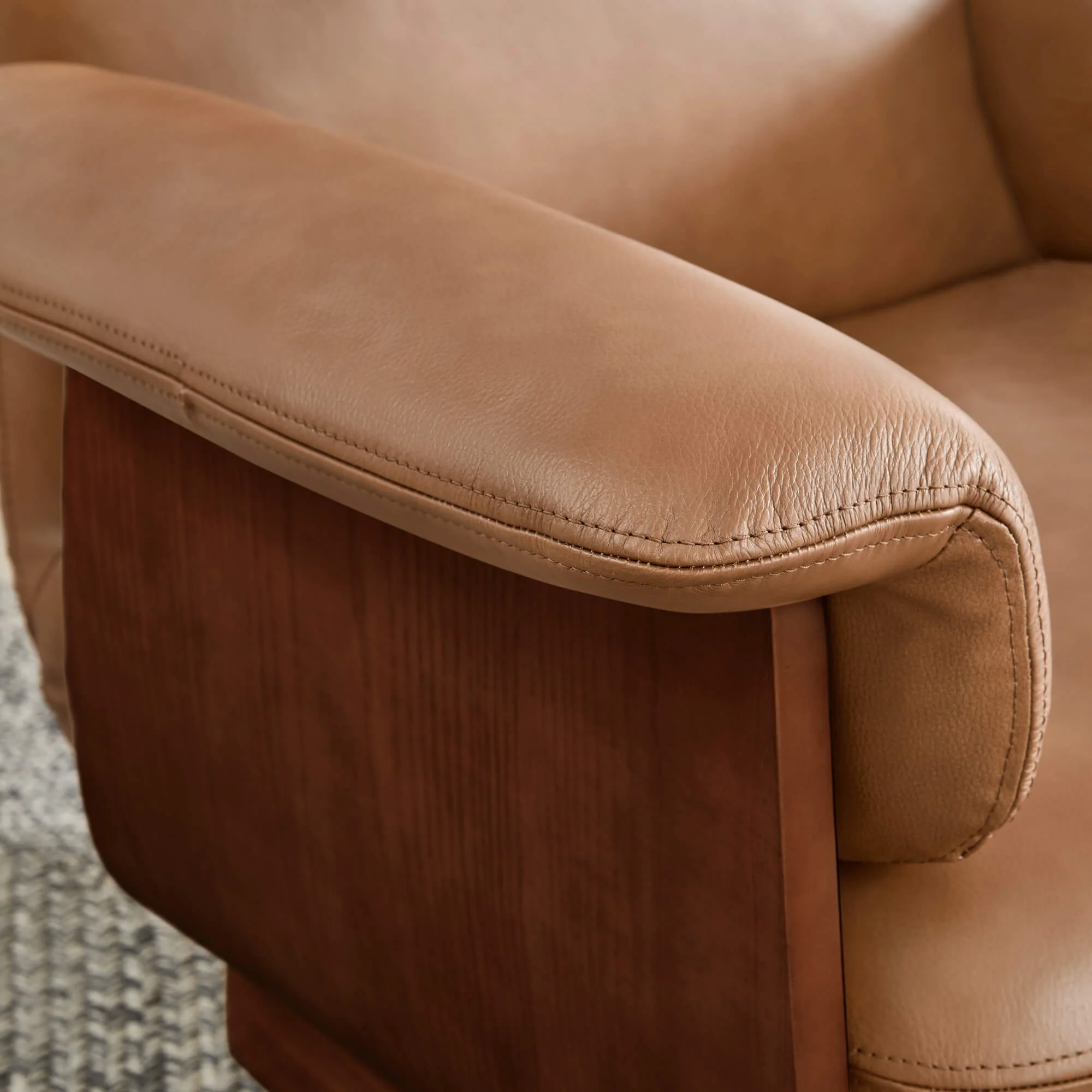 Aspen Modern Round Swivel Chair with Storage Ottoman - Image 6