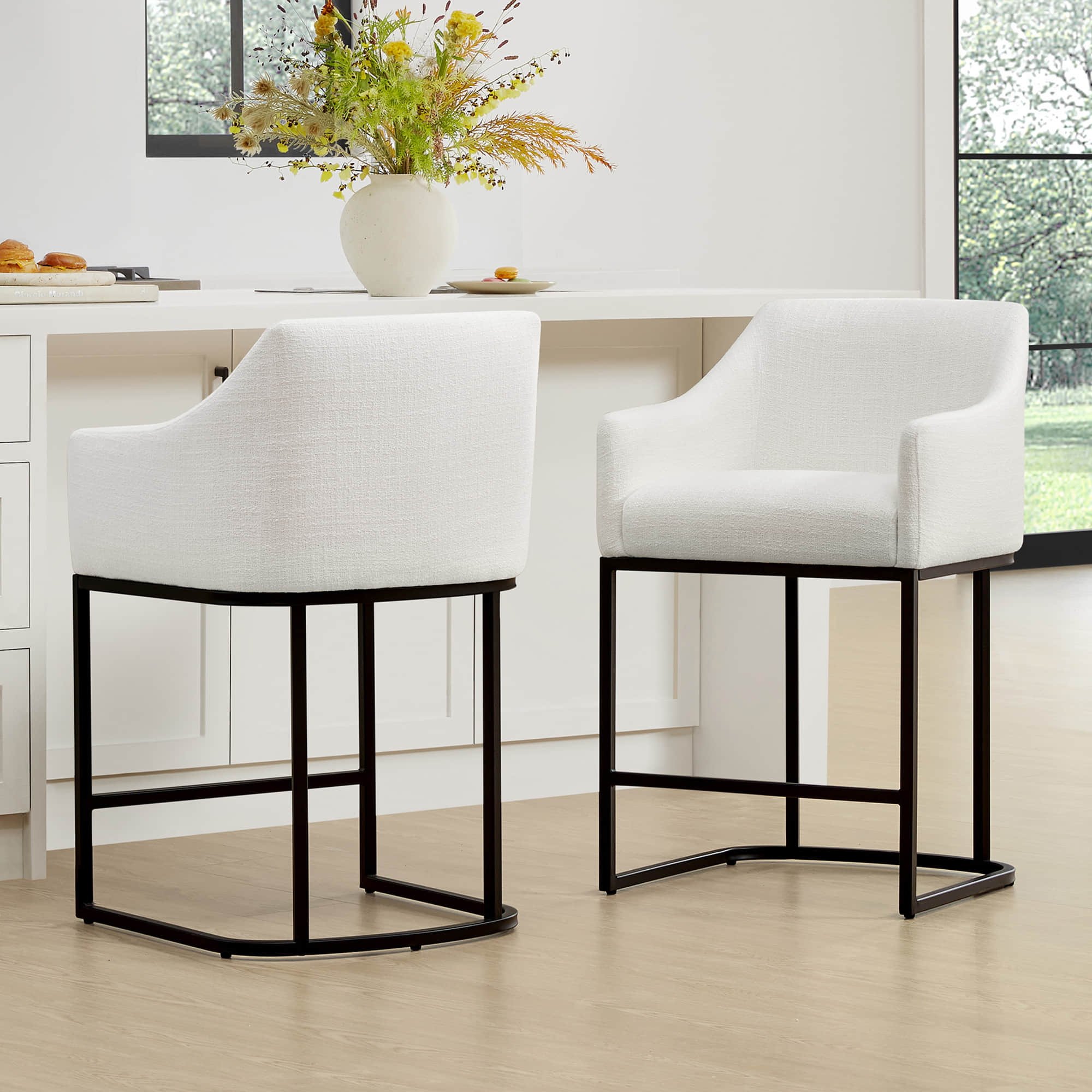 Aubrey Modern Barrel Counter Stools (Set of 2) - Image 10