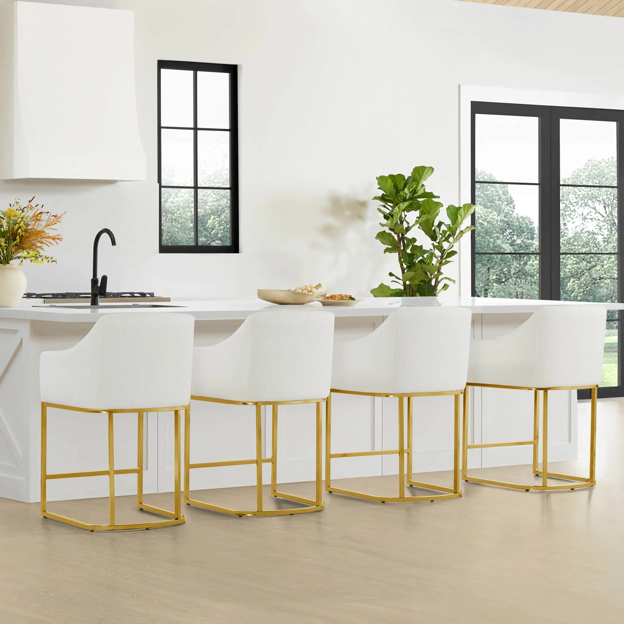 Aubrey Modern Barrel Counter Stools (Set of 2) - Image 11