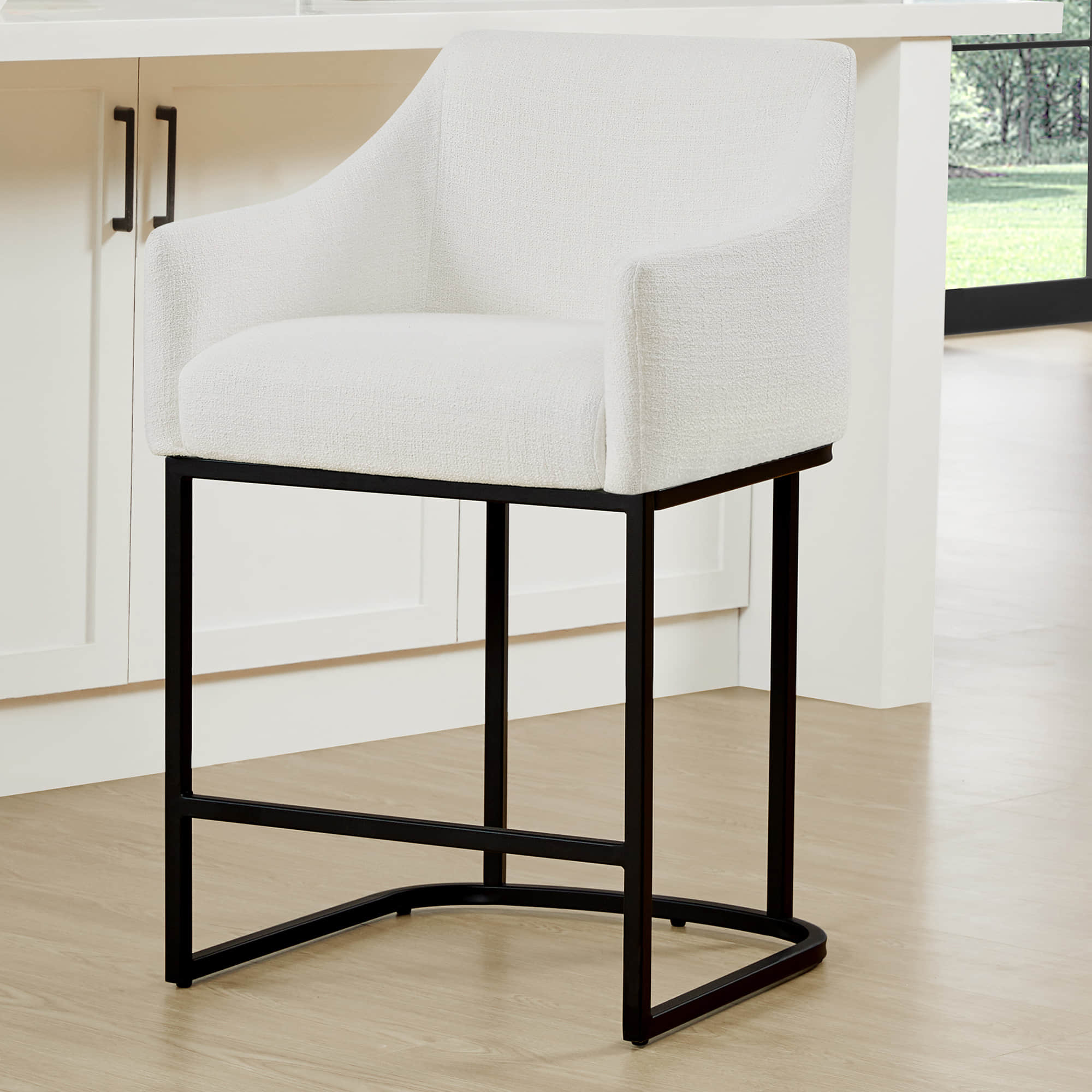 Aubrey Modern Barrel Counter Stools (Set of 2) - Image 6