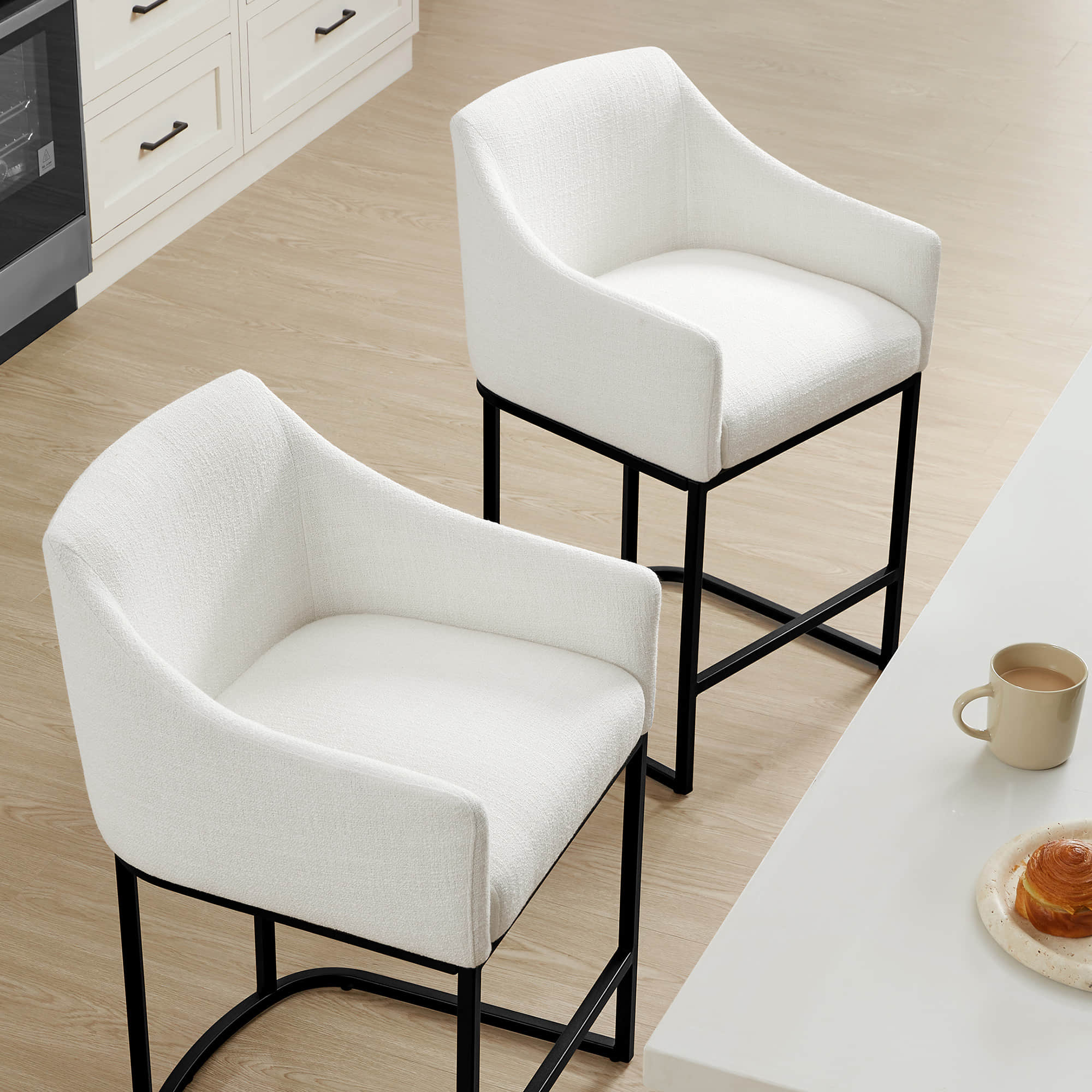 Aubrey Modern Barrel Counter Stools (Set of 2) - Image 7