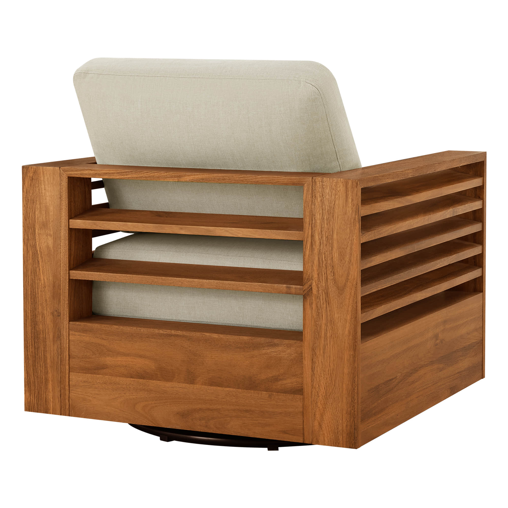 Beatriz Modern Outdoor Acacia Wood Slatted Swivel Bistro Set - Image 22