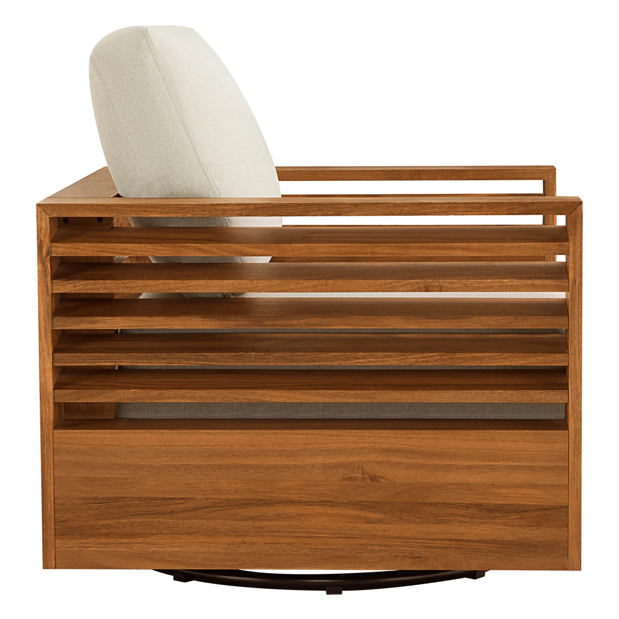Beatriz Modern Outdoor Acacia Wood Slatted Swivel Bistro Set - Image 9