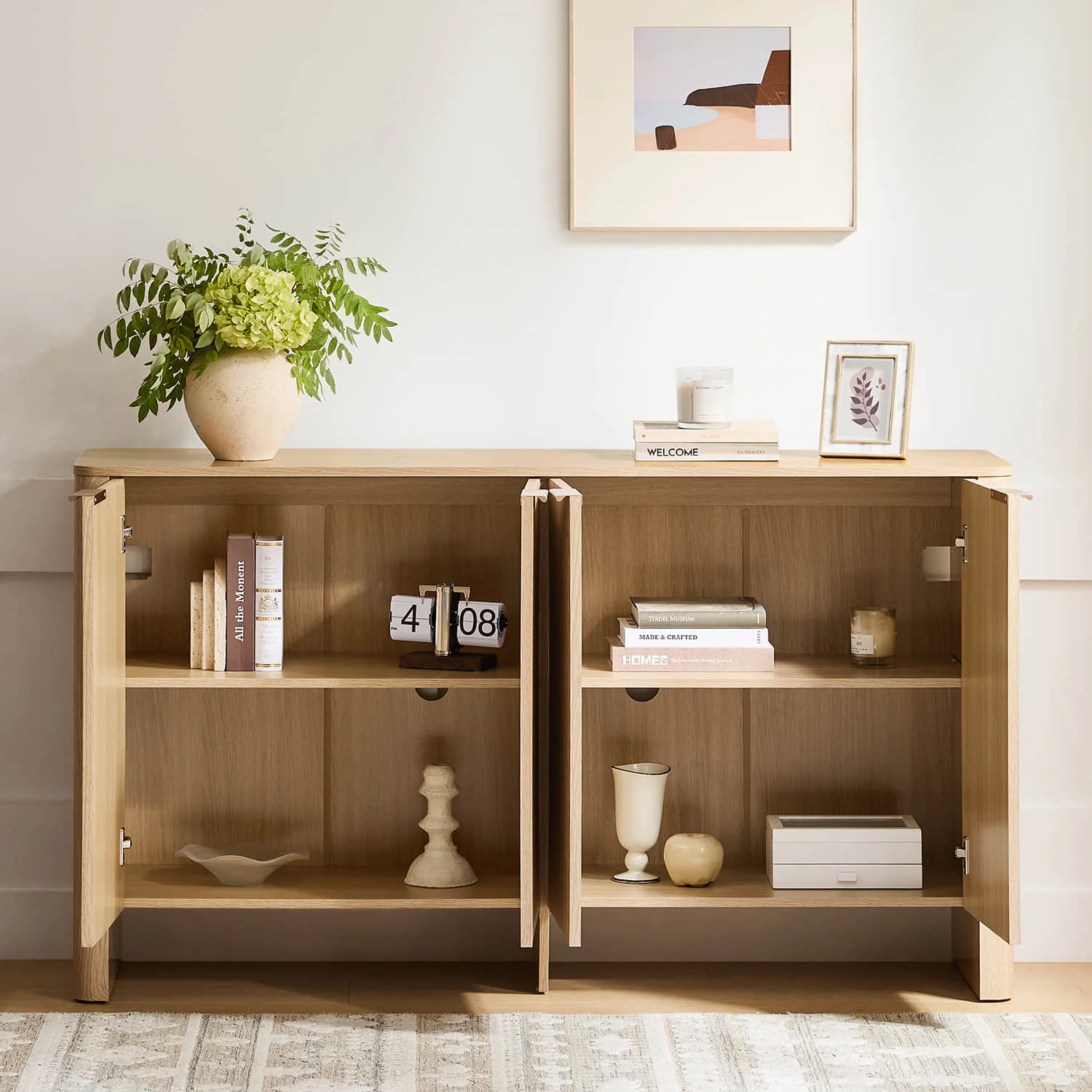 61" Bowen Fluted Wood Sideboard, High-Leg - Image 15