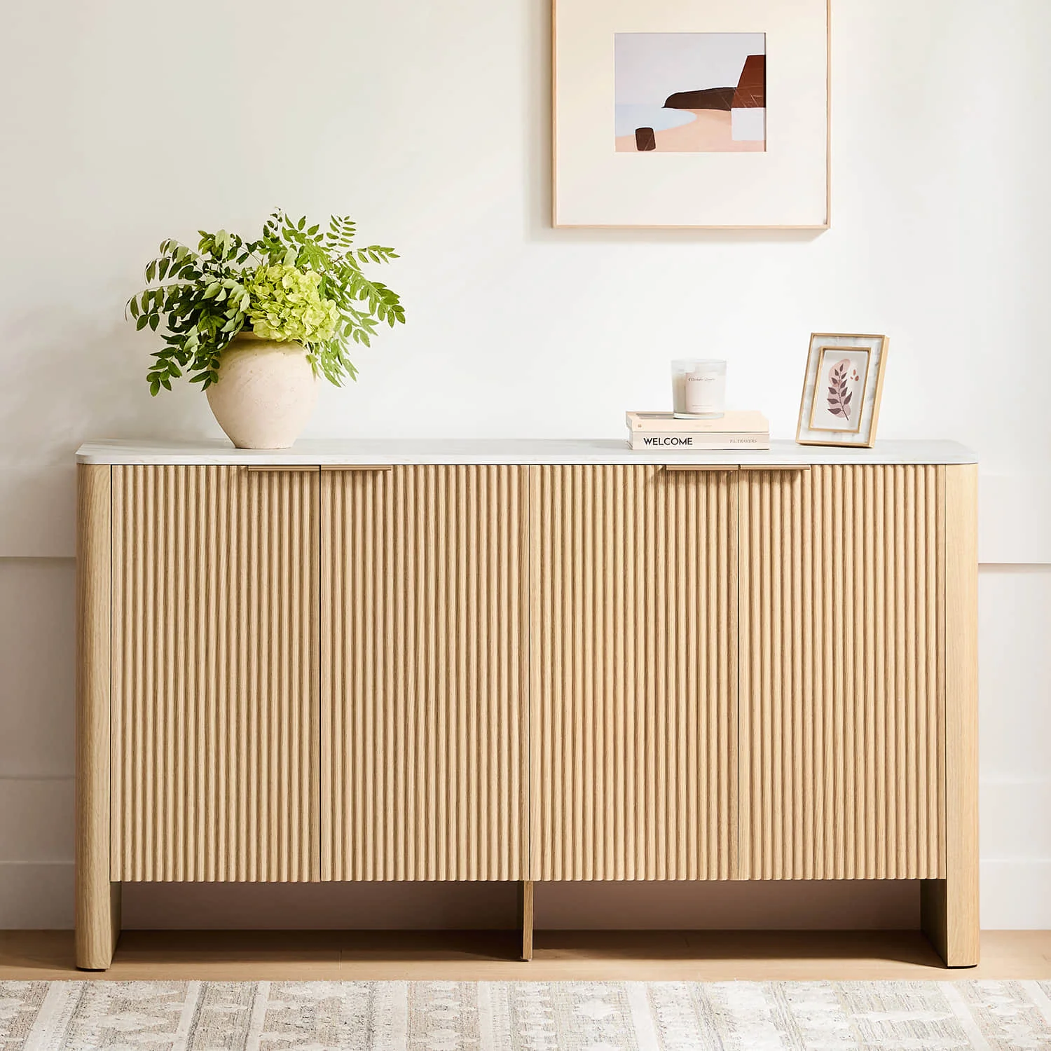 61" Bowen Fluted Wood Sideboard, High-Leg - Image 17
