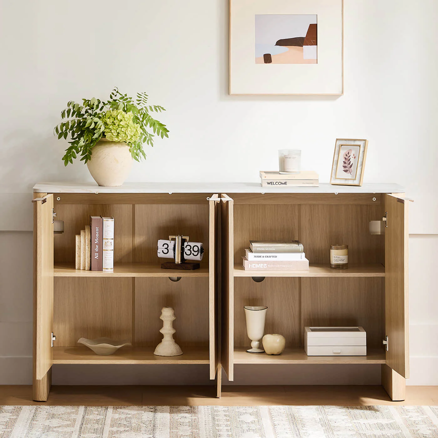 61" Bowen Fluted Wood Sideboard, High-Leg - Image 18
