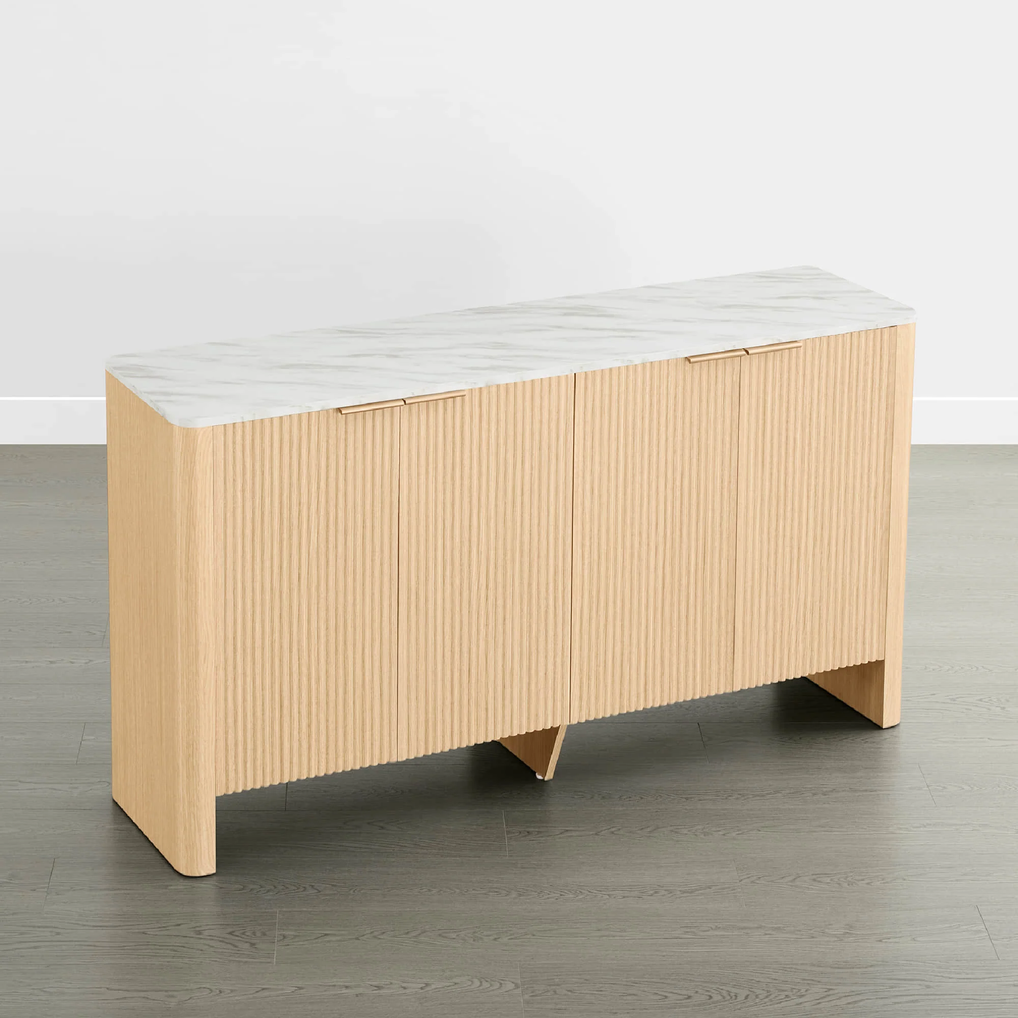 61" Bowen Fluted Wood Sideboard, High-Leg - Image 4