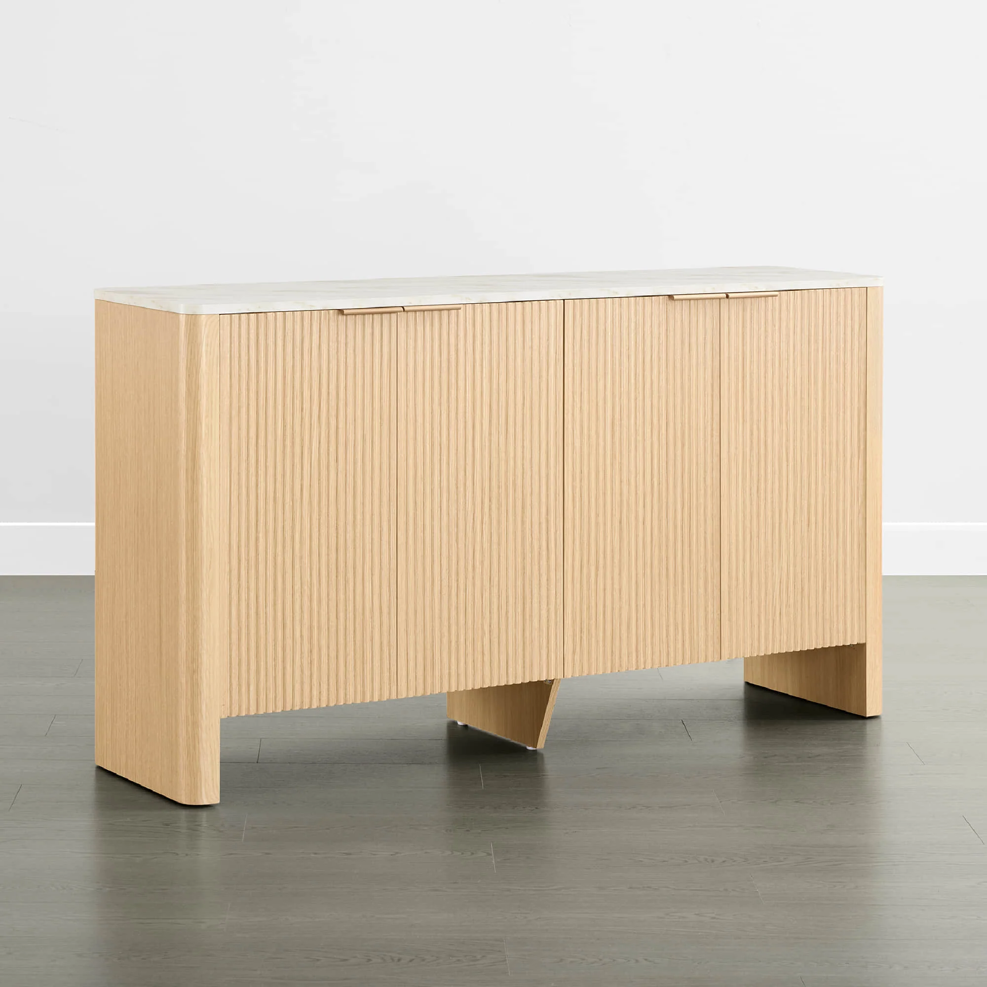 61" Bowen Fluted Wood Sideboard, High-Leg - Image 6