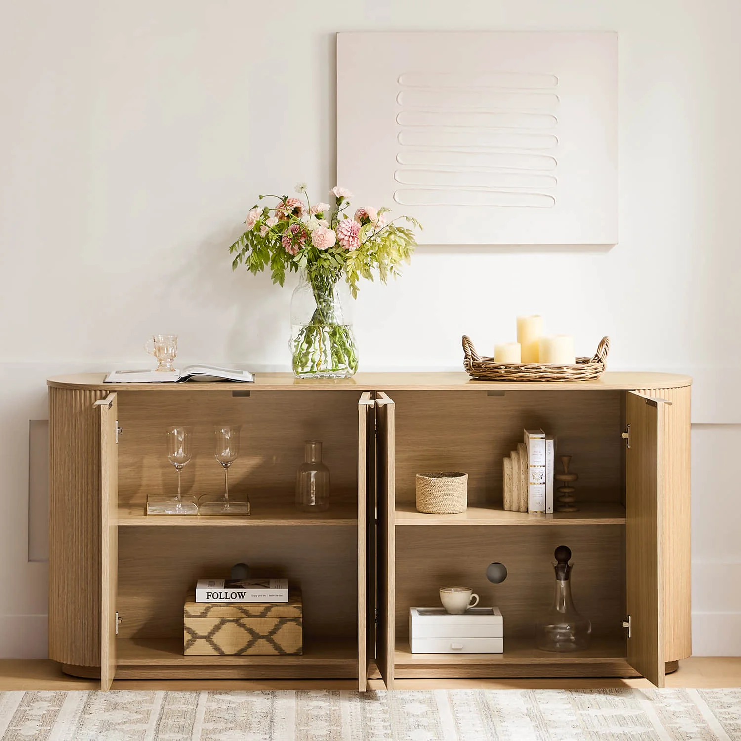 70" Bowen Fluted Wood Sideboard - Image 10