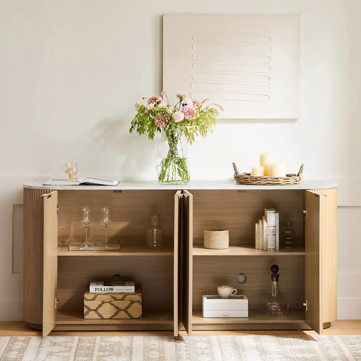 70" Bowen Fluted Wood Sideboard - Image 13