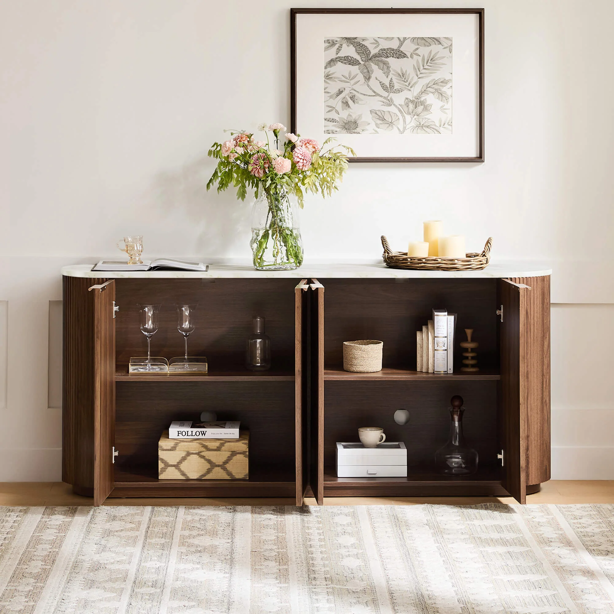 70" Bowen Fluted Wood Sideboard - Image 43