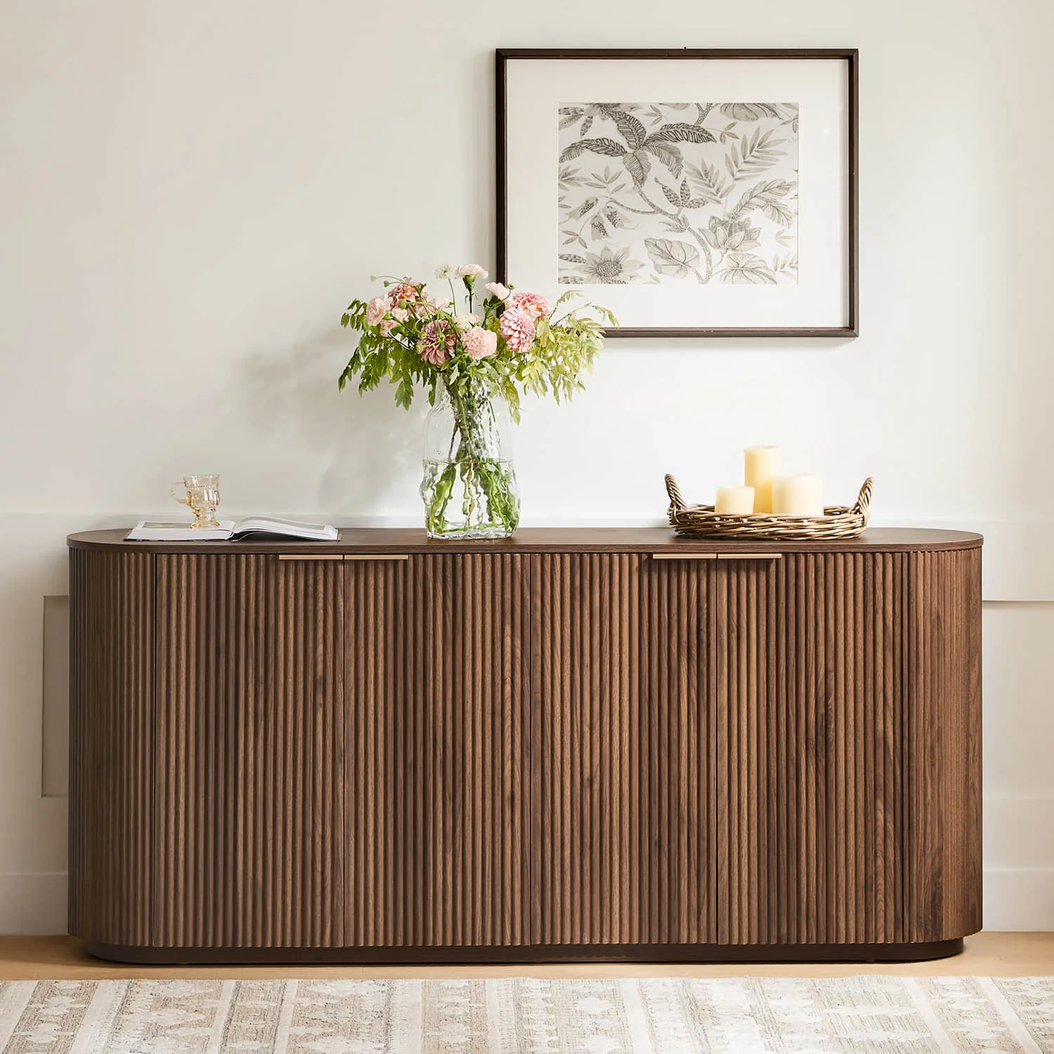 70" Bowen Fluted Wood Sideboard - Image 6