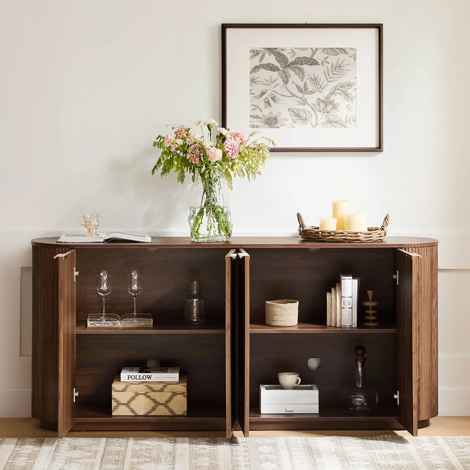 70" Bowen Fluted Wood Sideboard - Image 7